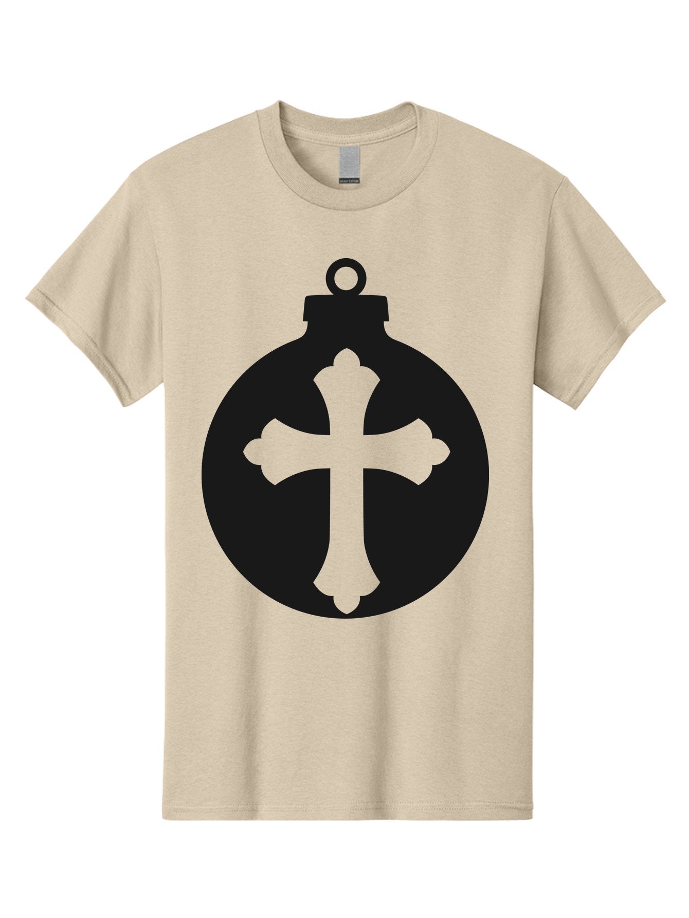 Cross-Ornament Men'S Graphic Tee, 100% Cotton, Comfortable Casual Summer Wear, Machine Washable, Christian Ornament, Cross Decoration, Holiday Symbol, Christmas Decoration, Faith Representation, Religious Icon, Symbolic Ornament Aac616 12