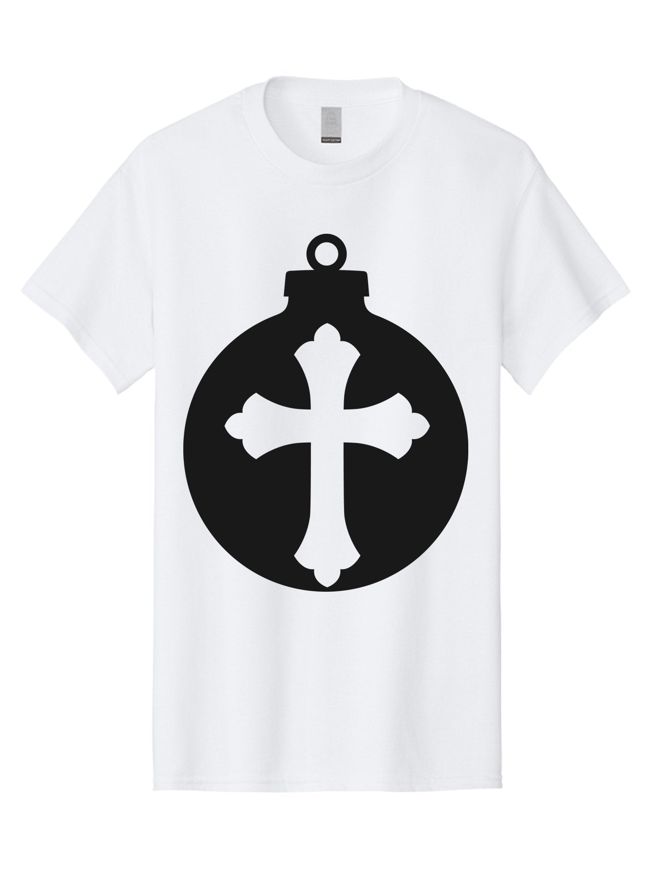 Cross-Ornament Men'S Graphic Tee, 100% Cotton, Comfortable Casual Summer Wear, Machine Washable, Christian Ornament, Cross Decoration, Holiday Symbol, Christmas Decoration, Faith Representation, Religious Icon, Symbolic Ornament Aac616 8
