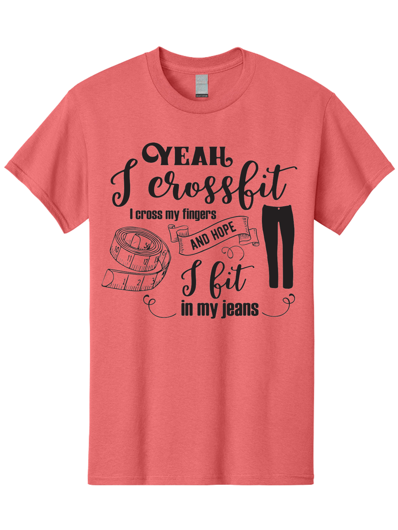 Crossfit-Jeans Men'S Graphic Tee, 100% Cotton, Comfortable Casual Summer Wear, Machine Washable, Crossfit Quote, Fitness Motivation, Weight Loss, Jeans, Measuring Tape, Funny Workout Saying, Gym Humor, Fitness Goals, Workout Inspiration Aac618 29