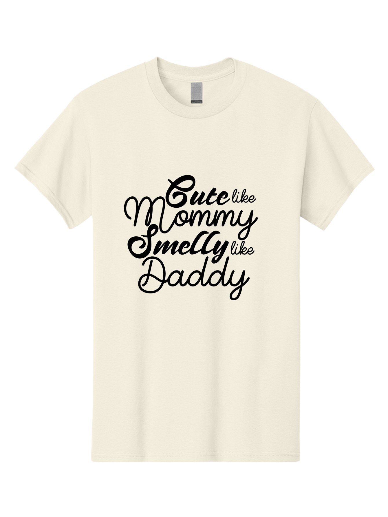 Cute-Like-Mommy-Smelly-Like-Daddy Men'S Graphic Tee, 100% Cotton, Comfortable Casual Summer Wear, Machine Washable, Funny Quotes, Baby Humor, Mommy Daddy Quote, Cute Baby Saying, Humorous Design, Playful Typography, Funny Baby Graphics, Aac619 14