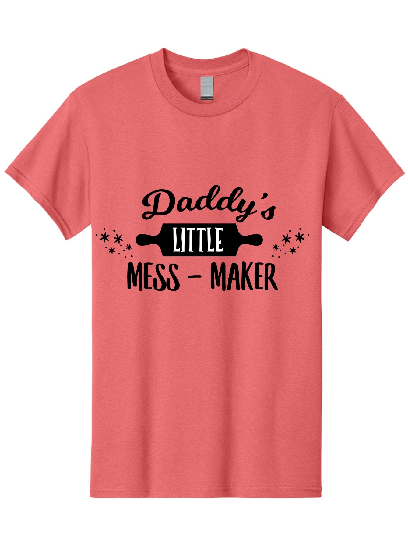 Daddy-S-Little-Mess-Maker Men'S Graphic Tee, 100% Cotton, Comfortable Casual Summer Wear, Machine Washable, Funny Kitchen Quote, Baking With Daddy, Cooking Together, Playful Family Moments, Messy Kitchen, Father Child Bonding, Culinary Fun Aac622