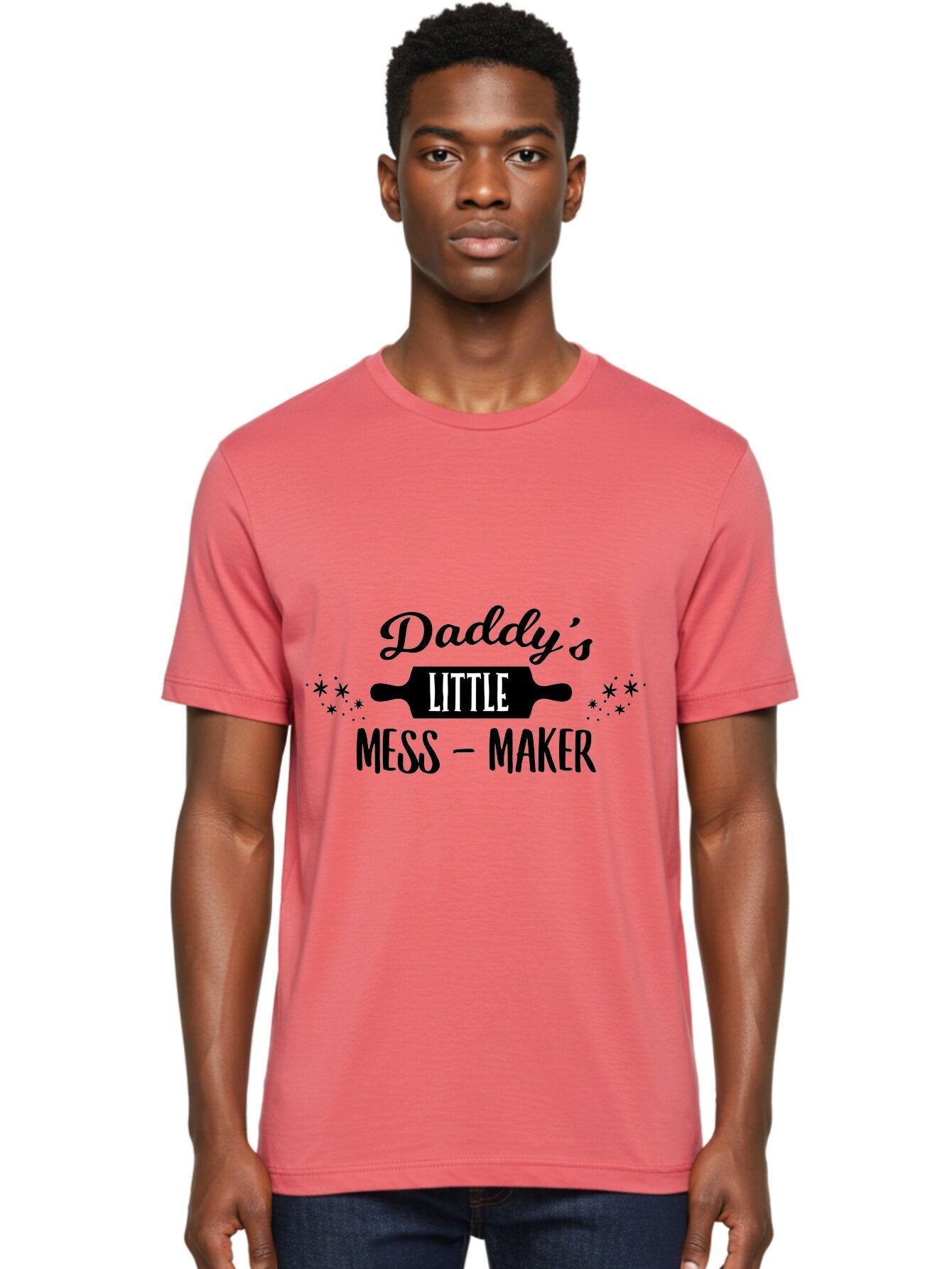 Daddy-S-Little-Mess-Maker Men'S Graphic Tee, 100% Cotton, Comfortable Casual Summer Wear, Machine Washable, Funny Kitchen Quote, Baking With Daddy, Cooking Together, Playful Family Moments, Messy Kitchen, Father Child Bonding, Culinary Fun Aac622 19