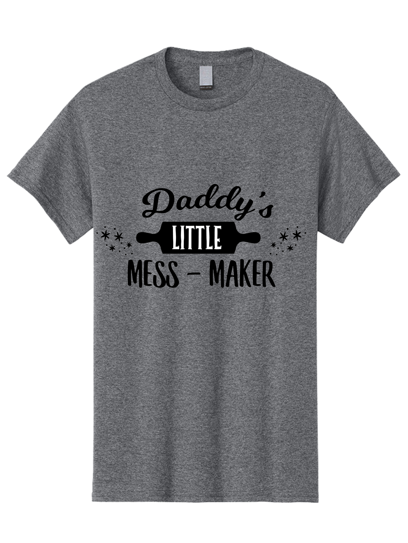 Daddy-S-Little-Mess-Maker Men'S Graphic Tee, 100% Cotton, Comfortable Casual Summer Wear, Machine Washable, Funny Kitchen Quote, Baking With Daddy, Cooking Together, Playful Family Moments, Messy Kitchen, Father Child Bonding, Culinary Fun Aac622