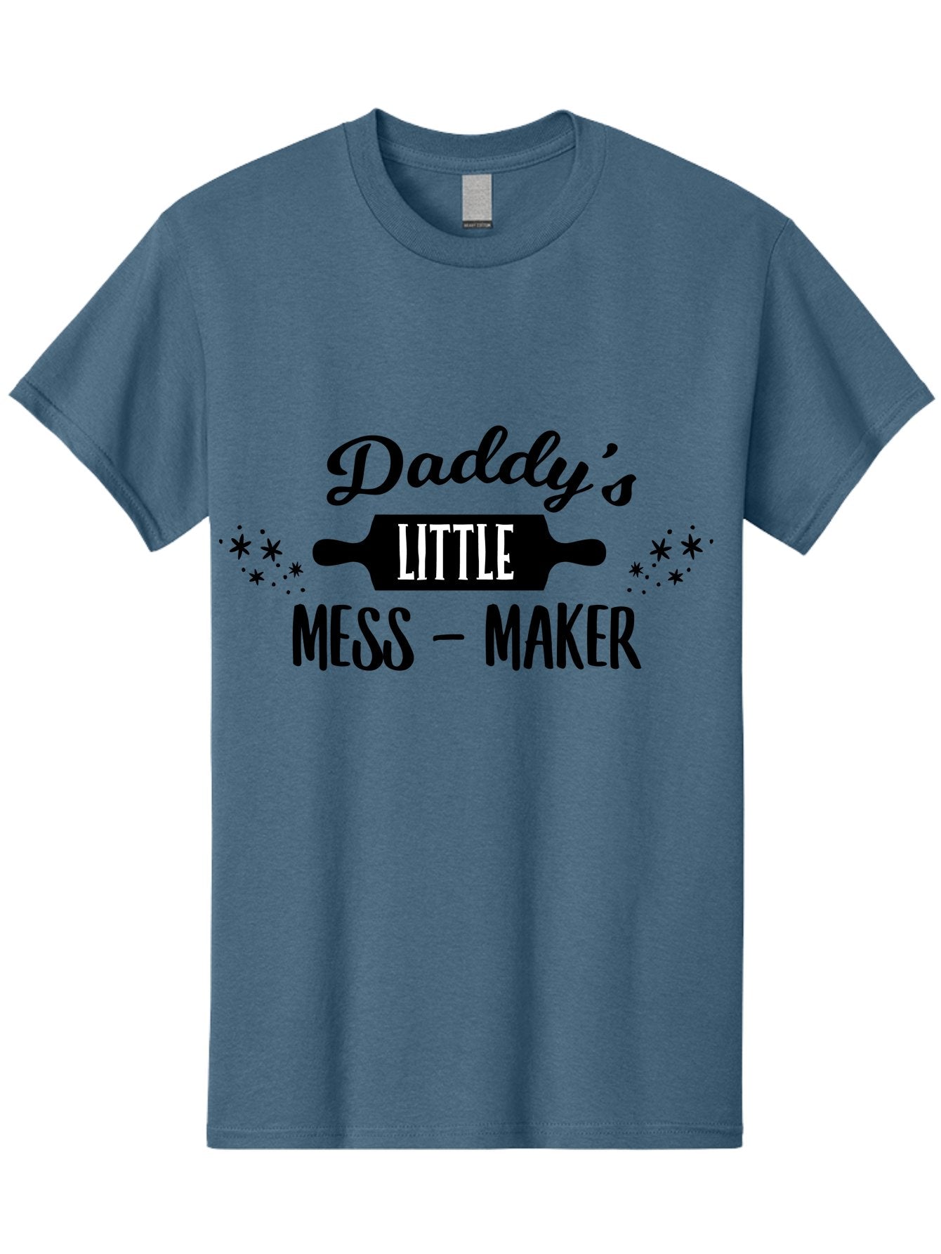 Daddy-S-Little-Mess-Maker Men'S Graphic Tee, 100% Cotton, Comfortable Casual Summer Wear, Machine Washable, Funny Kitchen Quote, Baking With Daddy, Cooking Together, Playful Family Moments, Messy Kitchen, Father Child Bonding, Culinary Fun Aac622 12