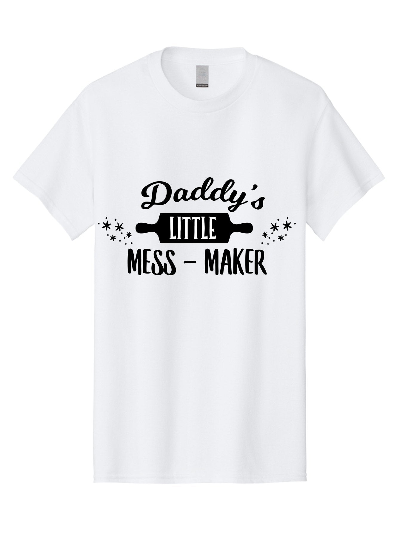 Daddy-S-Little-Mess-Maker Men'S Graphic Tee, 100% Cotton, Comfortable Casual Summer Wear, Machine Washable, Funny Kitchen Quote, Baking With Daddy, Cooking Together, Playful Family Moments, Messy Kitchen, Father Child Bonding, Culinary Fun Aac622 6