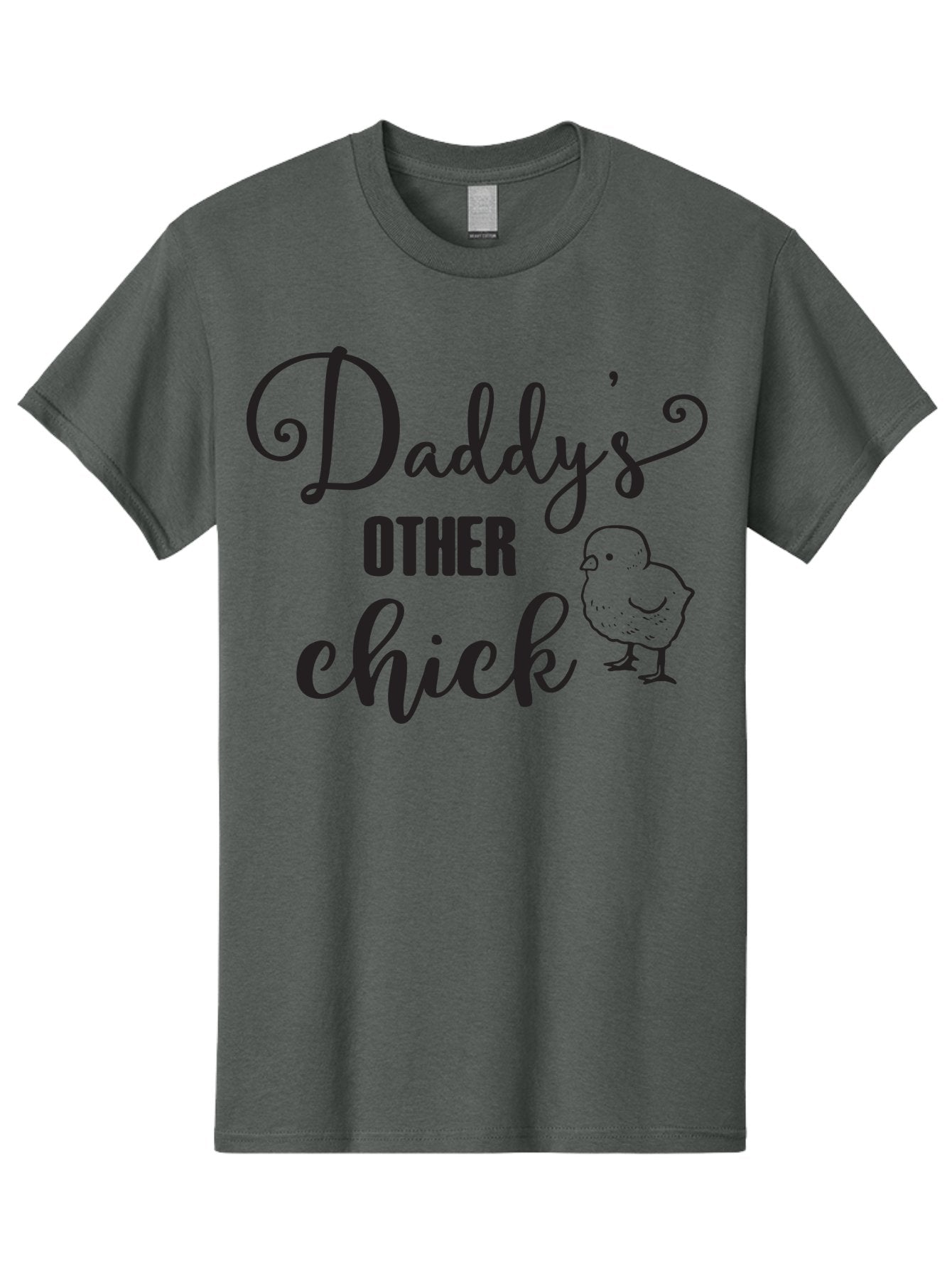 Daddy-S-Other-Chick Men'S Graphic Tee, 100% Cotton, Comfortable Casual Summer Wear, Machine Washable, Funny Quote, Cute Chick, Playful Text, Daddy'S Girl, Humorous Saying, Sweet Chick Illustration, Father'S Day Gift Aac623 10