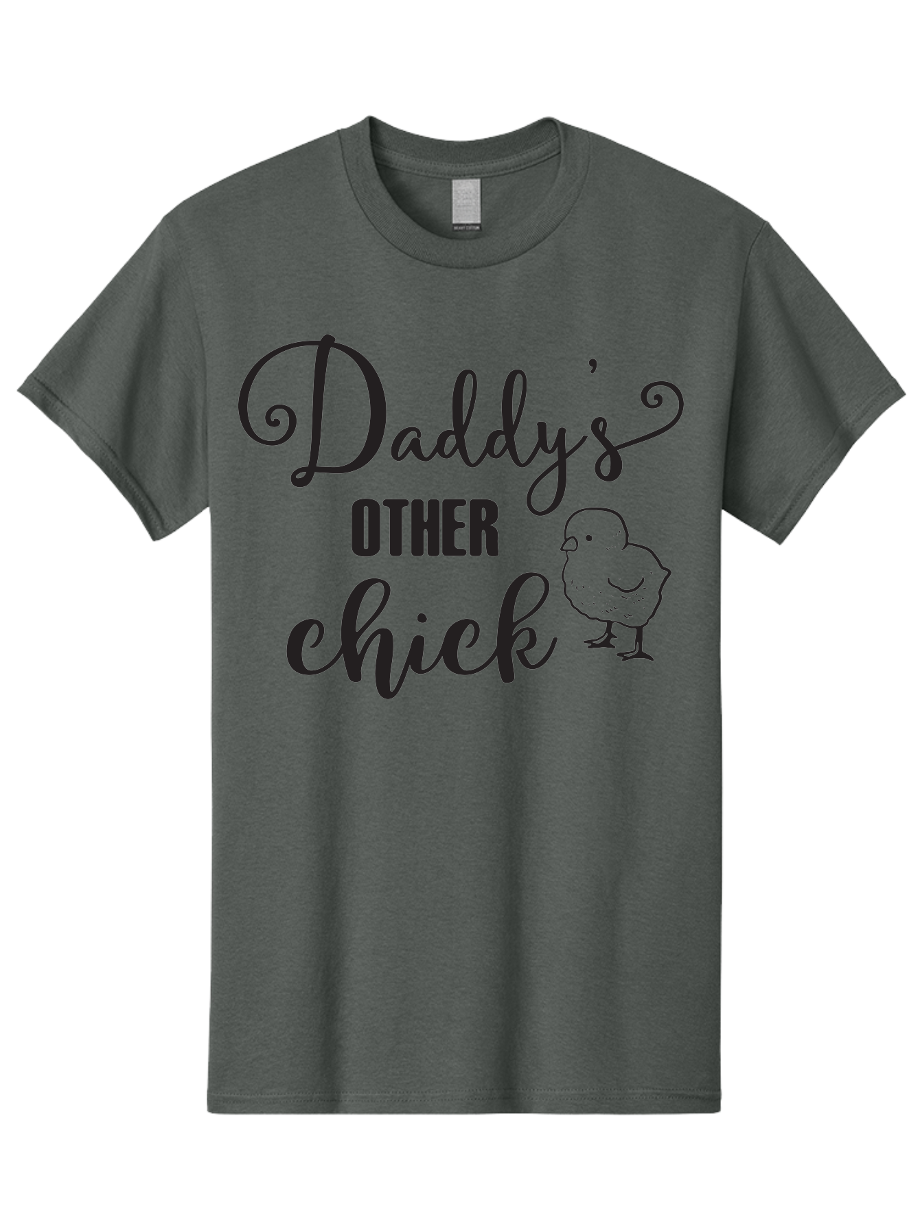 Daddy-S-Other-Chick Men'S Graphic Tee, 100% Cotton, Comfortable Casual Summer Wear, Machine Washable, Funny Quote, Cute Chick, Playful Text, Daddy'S Girl, Humorous Saying, Sweet Chick Illustration, Father'S Day Gift Aac623 27