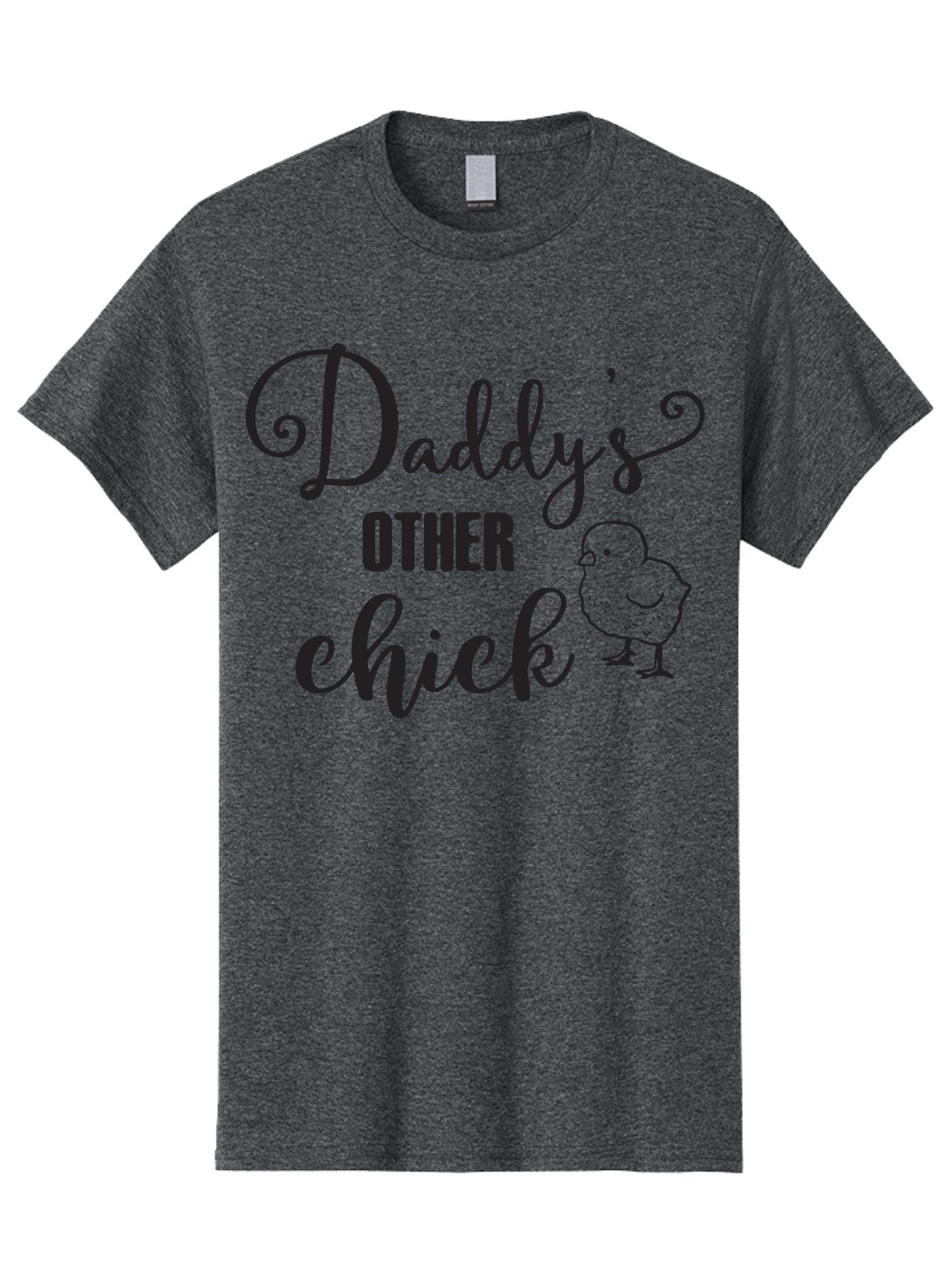 Daddy-S-Other-Chick Men'S Graphic Tee, 100% Cotton, Comfortable Casual Summer Wear, Machine Washable, Funny Quote, Cute Chick, Playful Text, Daddy'S Girl, Humorous Saying, Sweet Chick Illustration, Father'S Day Gift Aac623 9