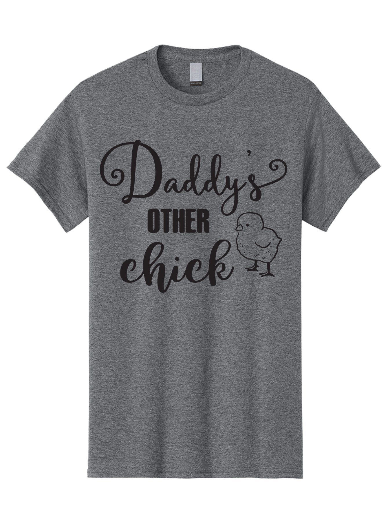 Daddy-S-Other-Chick Men'S Graphic Tee, 100% Cotton, Comfortable Casual Summer Wear, Machine Washable, Funny Quote, Cute Chick, Playful Text, Daddy'S Girl, Humorous Saying, Sweet Chick Illustration, Father'S Day Gift Aac623 15