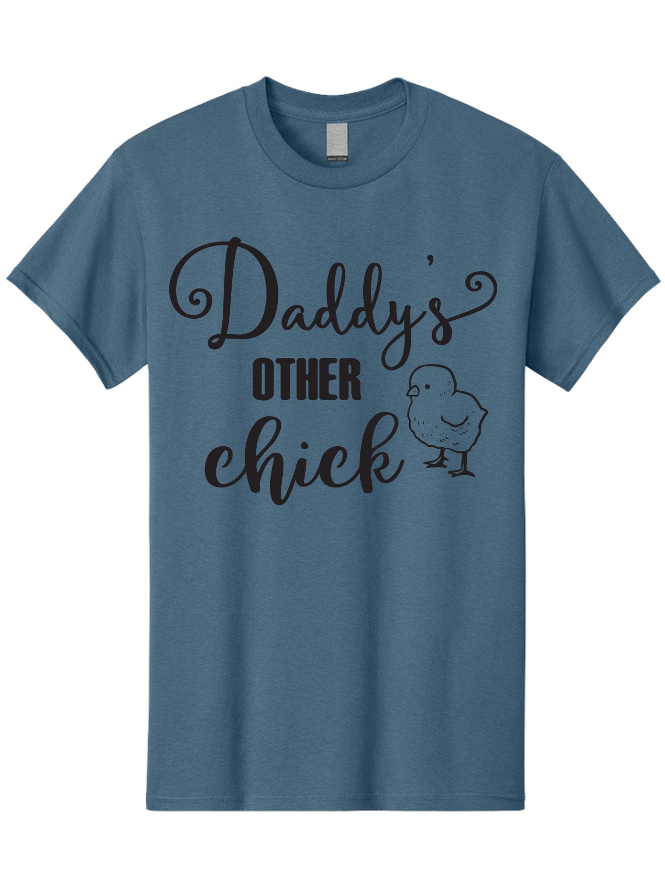Daddy-S-Other-Chick Men'S Graphic Tee, 100% Cotton, Comfortable Casual Summer Wear, Machine Washable, Funny Quote, Cute Chick, Playful Text, Daddy'S Girl, Humorous Saying, Sweet Chick Illustration, Father'S Day Gift Aac623 11
