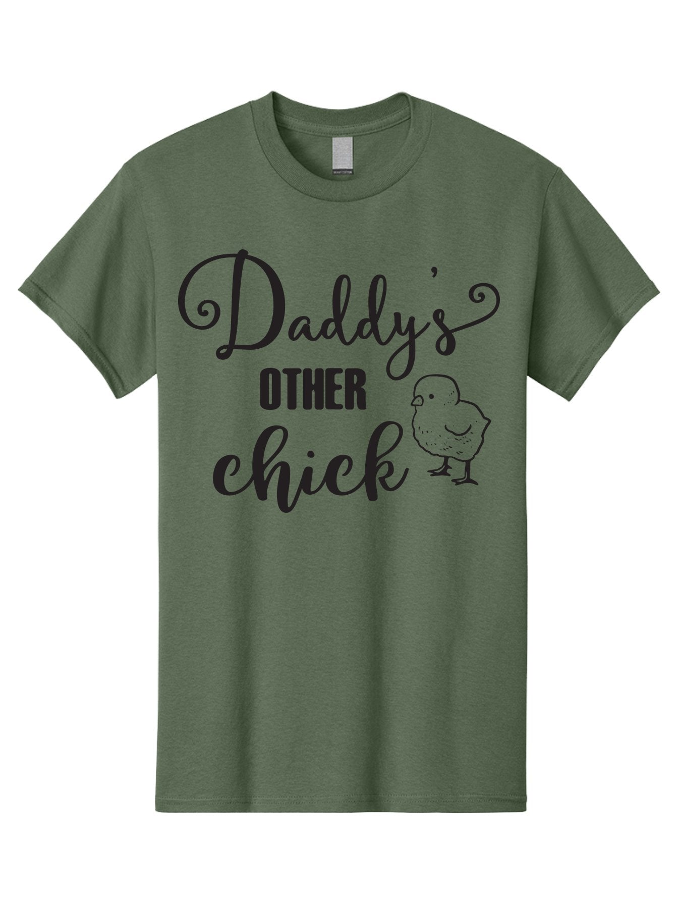 Daddy-S-Other-Chick Men'S Graphic Tee, 100% Cotton, Comfortable Casual Summer Wear, Machine Washable, Funny Quote, Cute Chick, Playful Text, Daddy'S Girl, Humorous Saying, Sweet Chick Illustration, Father'S Day Gift Aac623 7