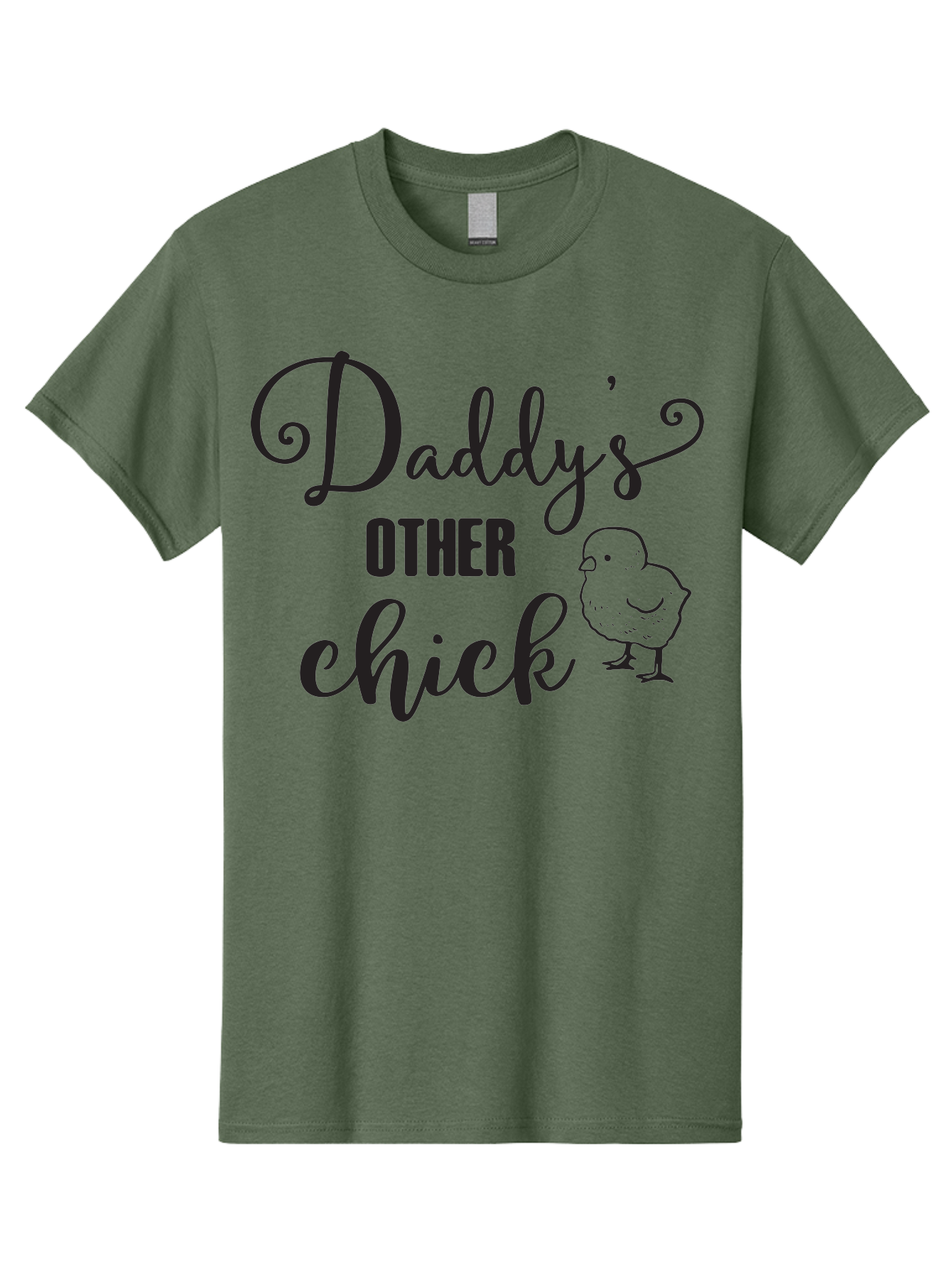 Daddy-S-Other-Chick Men'S Graphic Tee, 100% Cotton, Comfortable Casual Summer Wear, Machine Washable, Funny Quote, Cute Chick, Playful Text, Daddy'S Girl, Humorous Saying, Sweet Chick Illustration, Father'S Day Gift Aac623 25