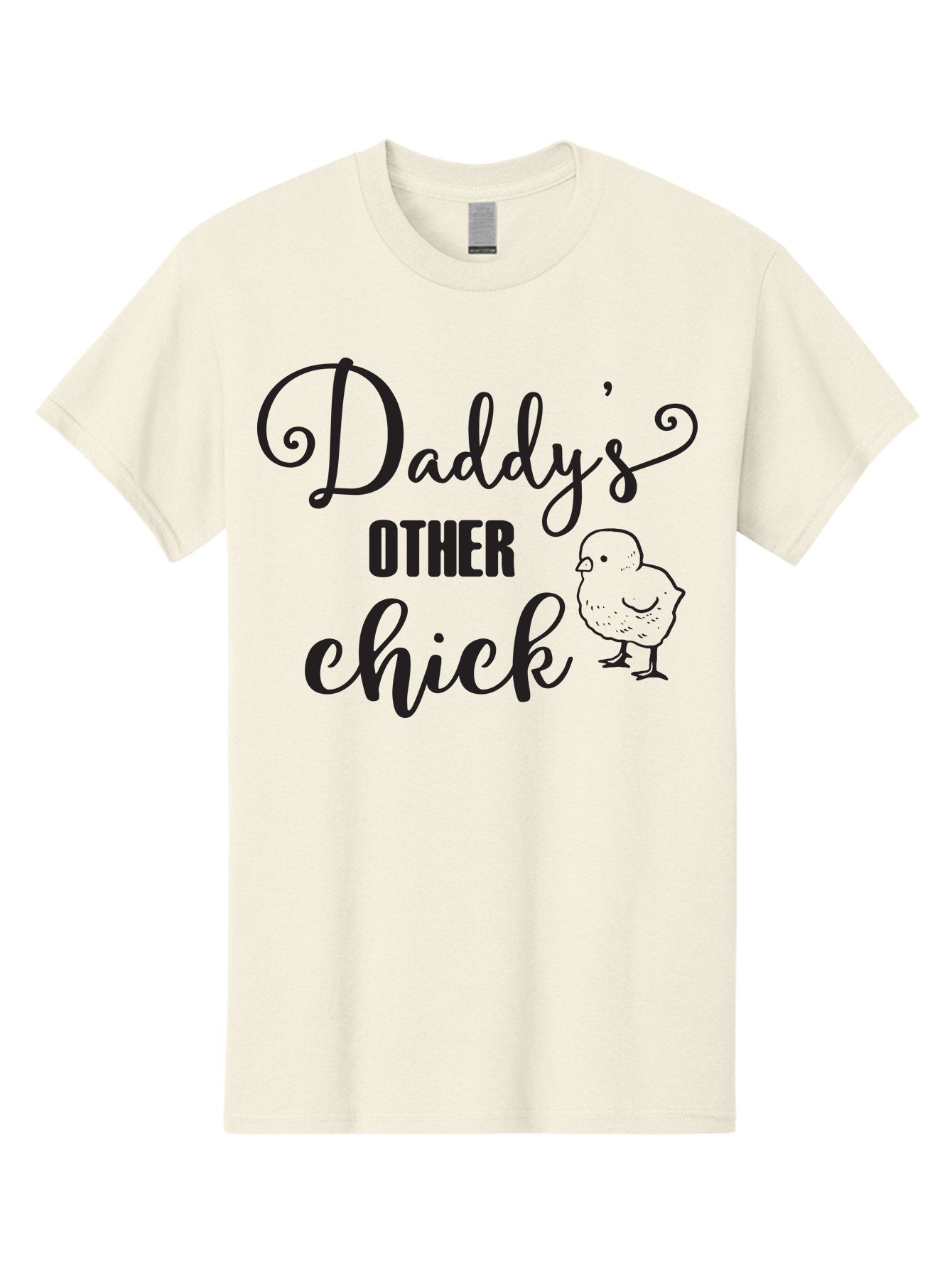 Daddy-S-Other-Chick Men'S Graphic Tee, 100% Cotton, Comfortable Casual Summer Wear, Machine Washable, Funny Quote, Cute Chick, Playful Text, Daddy'S Girl, Humorous Saying, Sweet Chick Illustration, Father'S Day Gift Aac623