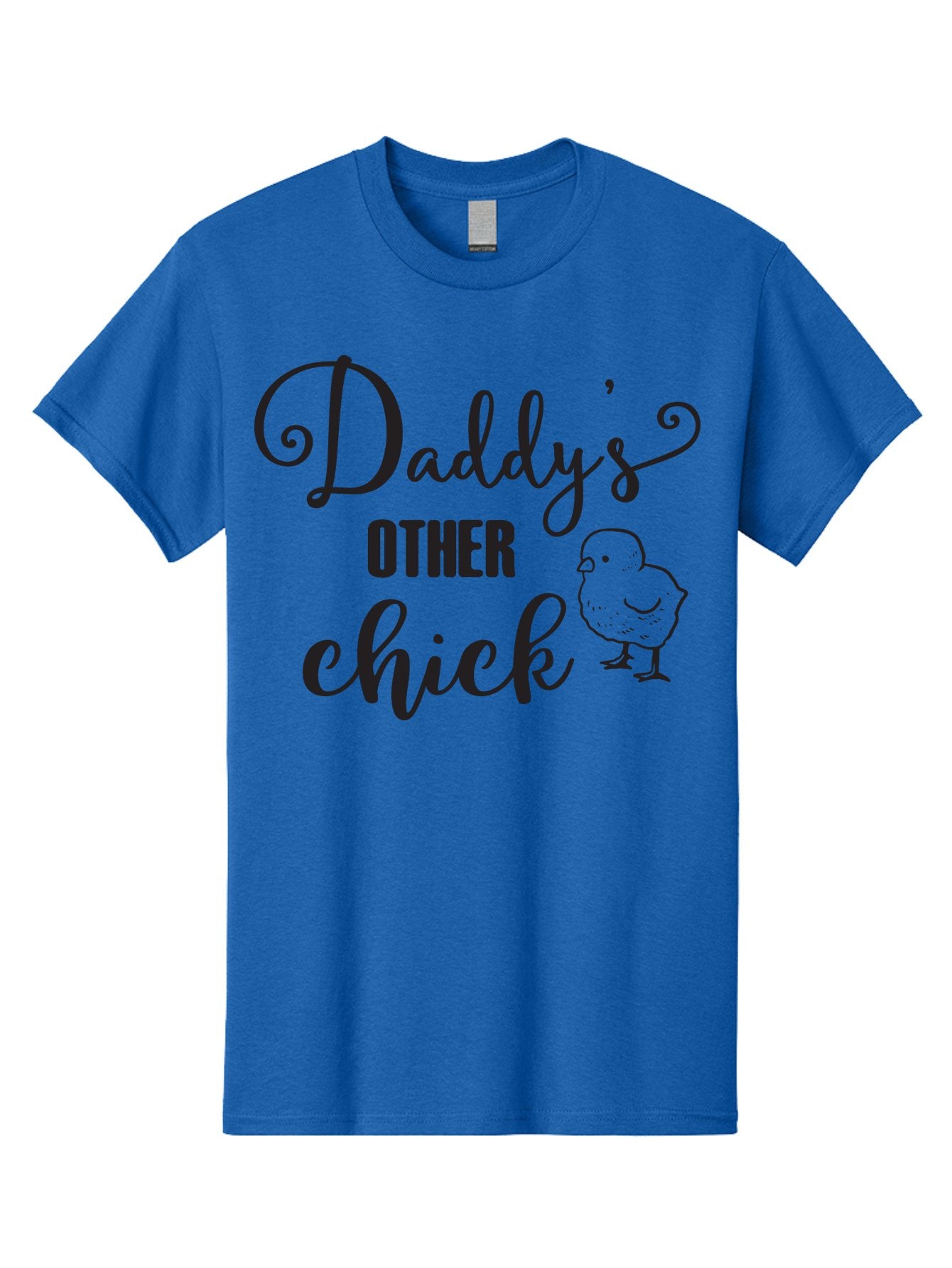 Daddy-S-Other-Chick Men'S Graphic Tee, 100% Cotton, Comfortable Casual Summer Wear, Machine Washable, Funny Quote, Cute Chick, Playful Text, Daddy'S Girl, Humorous Saying, Sweet Chick Illustration, Father'S Day Gift Aac623 12
