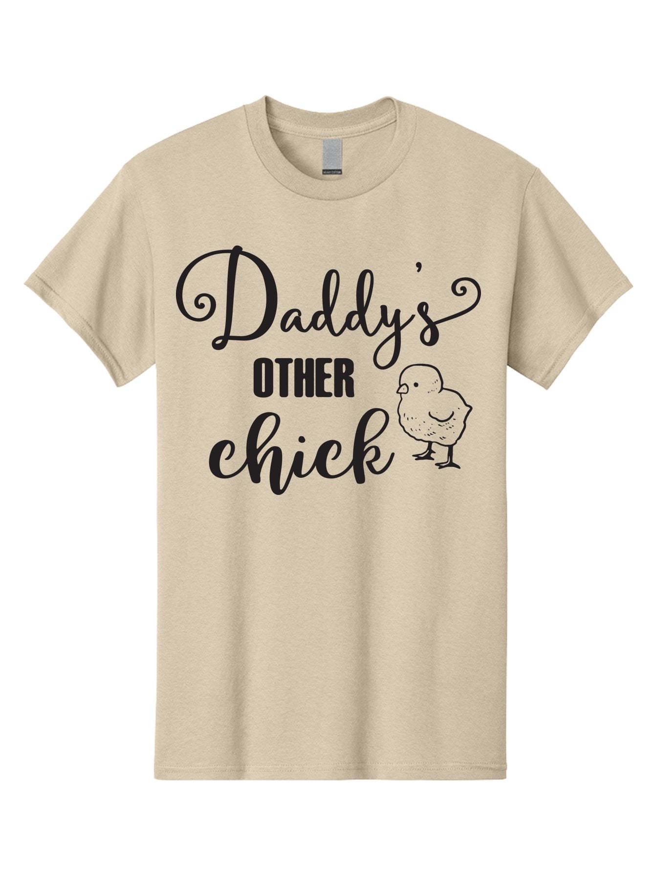 Daddy-S-Other-Chick Men'S Graphic Tee, 100% Cotton, Comfortable Casual Summer Wear, Machine Washable, Funny Quote, Cute Chick, Playful Text, Daddy'S Girl, Humorous Saying, Sweet Chick Illustration, Father'S Day Gift Aac623 4