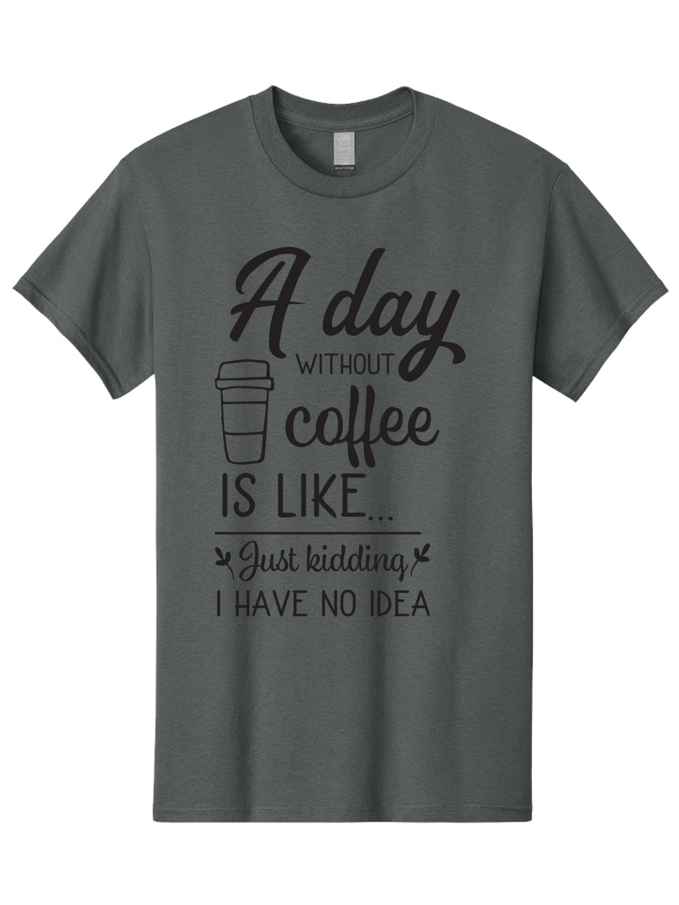 Day-Without-Coffee-Is-Like Men'S Graphic Tee, 100% Cotton, Comfortable Casual Summer Wear, Machine Washable, Humorous Quote, Coffee Lover, Funny Saying, Coffee Addiction, Coffee Quote, Coffee Humor, Caffeine Fix, Morning Coffee, Aac627