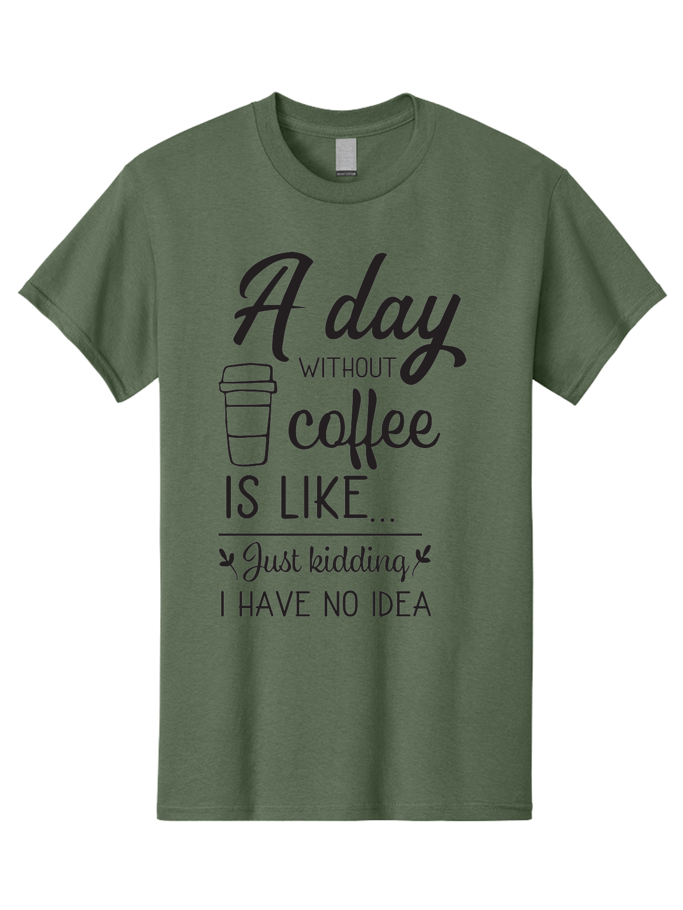 Day-Without-Coffee-Is-Like Men'S Graphic Tee, 100% Cotton, Comfortable Casual Summer Wear, Machine Washable, Humorous Quote, Coffee Lover, Funny Saying, Coffee Addiction, Coffee Quote, Coffee Humor, Caffeine Fix, Morning Coffee, Aac627 9