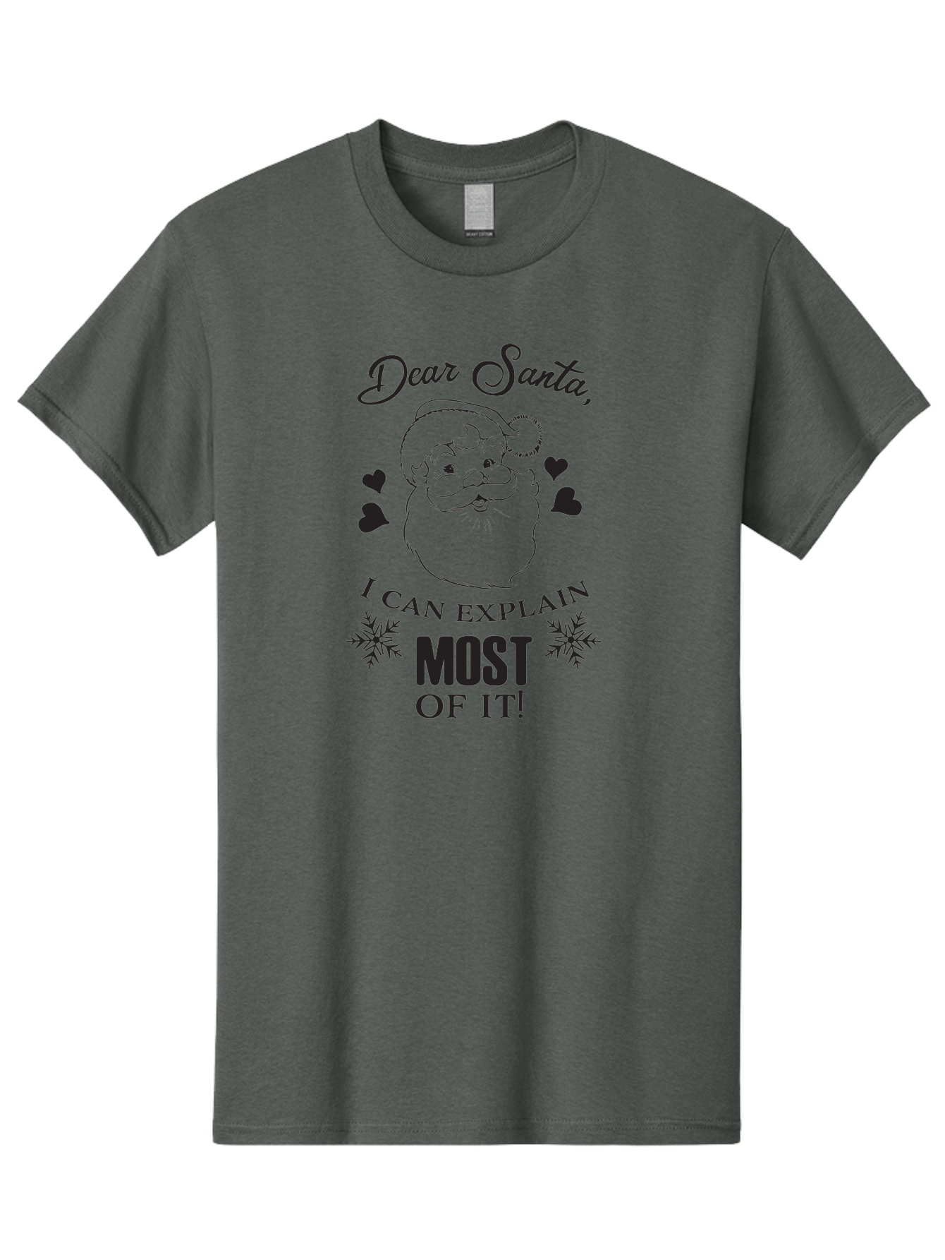Dear-Santa-I-Can-Explain Men'S Graphic Tee, 100% Cotton, Comfortable Casual Summer Wear, Machine Washable, Humorous Santa Claus, Funny Christmas Quote, Dear Santa I Can Explain Most Of It, Christmas Humor, Holiday Joke, Santa Illustration, Aac630 17