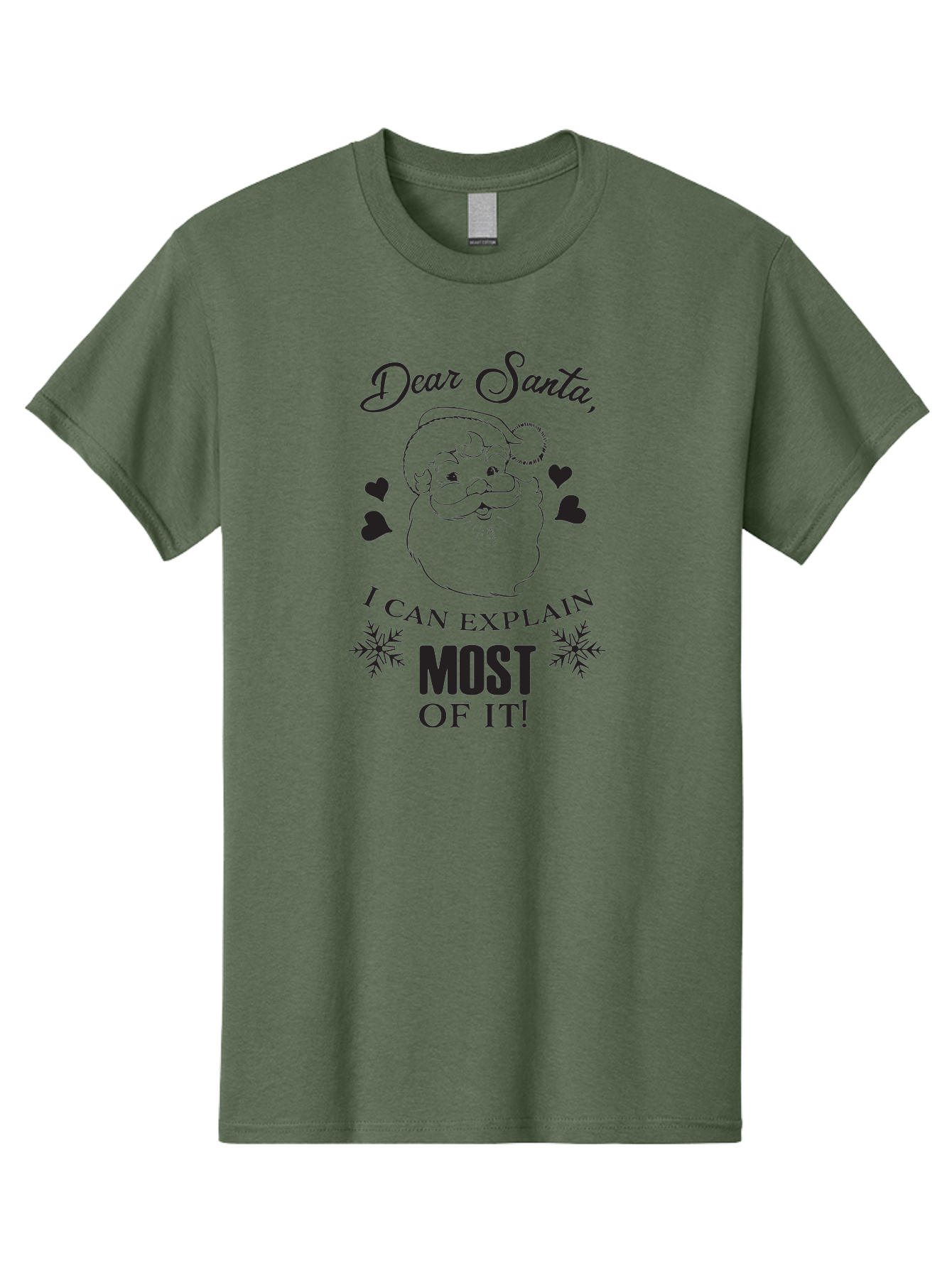 Dear-Santa-I-Can-Explain Men'S Graphic Tee, 100% Cotton, Comfortable Casual Summer Wear, Machine Washable, Humorous Santa Claus, Funny Christmas Quote, Dear Santa I Can Explain Most Of It, Christmas Humor, Holiday Joke, Santa Illustration, Aac630 25
