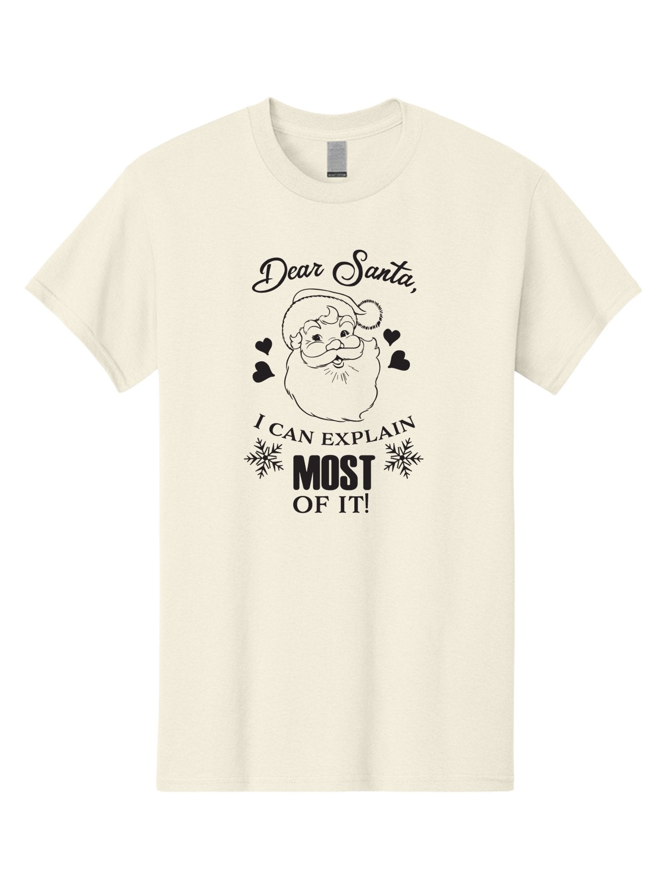 Dear-Santa-I-Can-Explain Men'S Graphic Tee, 100% Cotton, Comfortable Casual Summer Wear, Machine Washable, Humorous Santa Claus, Funny Christmas Quote, Dear Santa I Can Explain Most Of It, Christmas Humor, Holiday Joke, Santa Illustration, Aac630 4