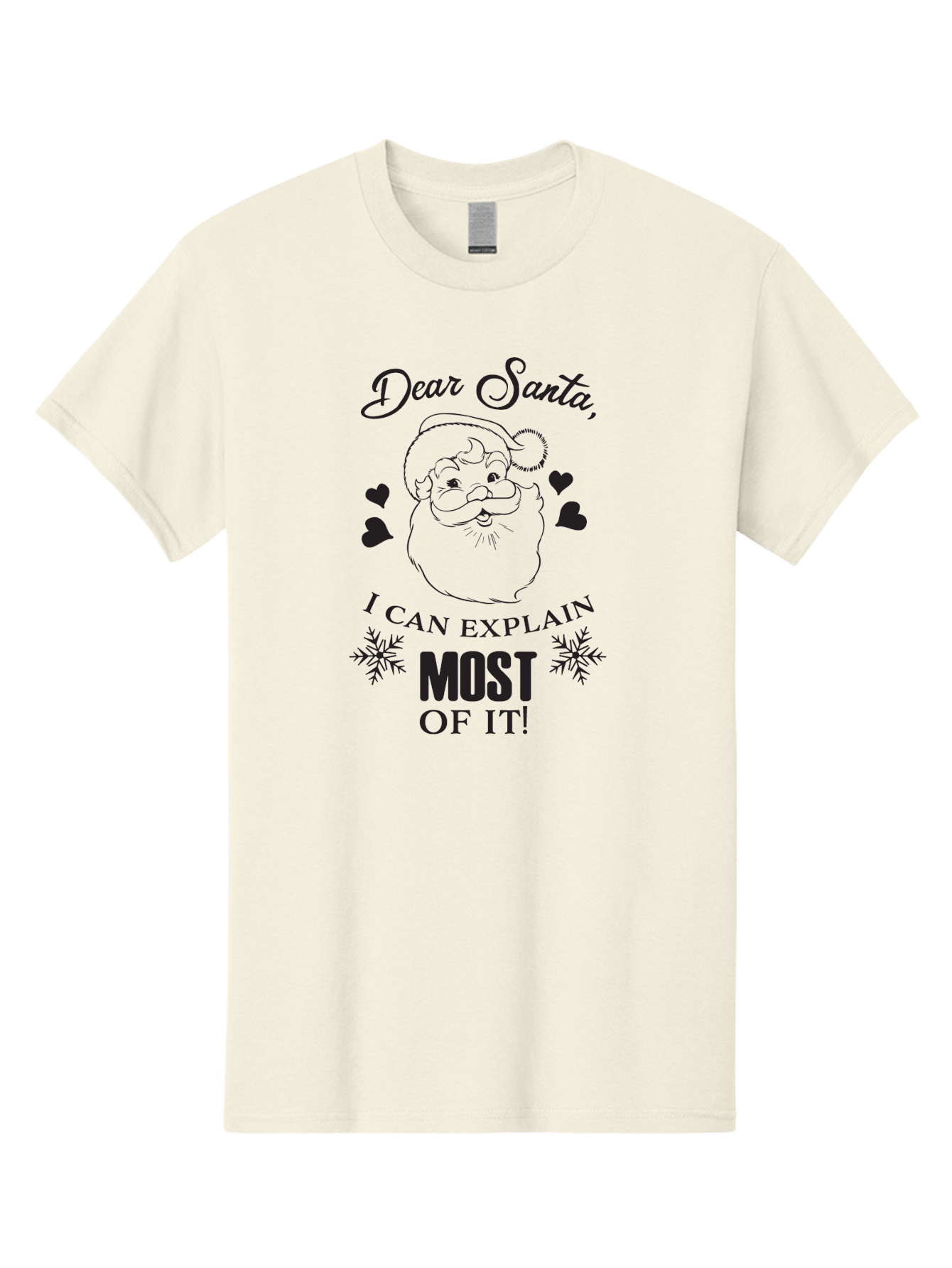 Dear-Santa-I-Can-Explain Men'S Graphic Tee, 100% Cotton, Comfortable Casual Summer Wear, Machine Washable, Humorous Santa Claus, Funny Christmas Quote, Dear Santa I Can Explain Most Of It, Christmas Humor, Holiday Joke, Santa Illustration, Aac630 23