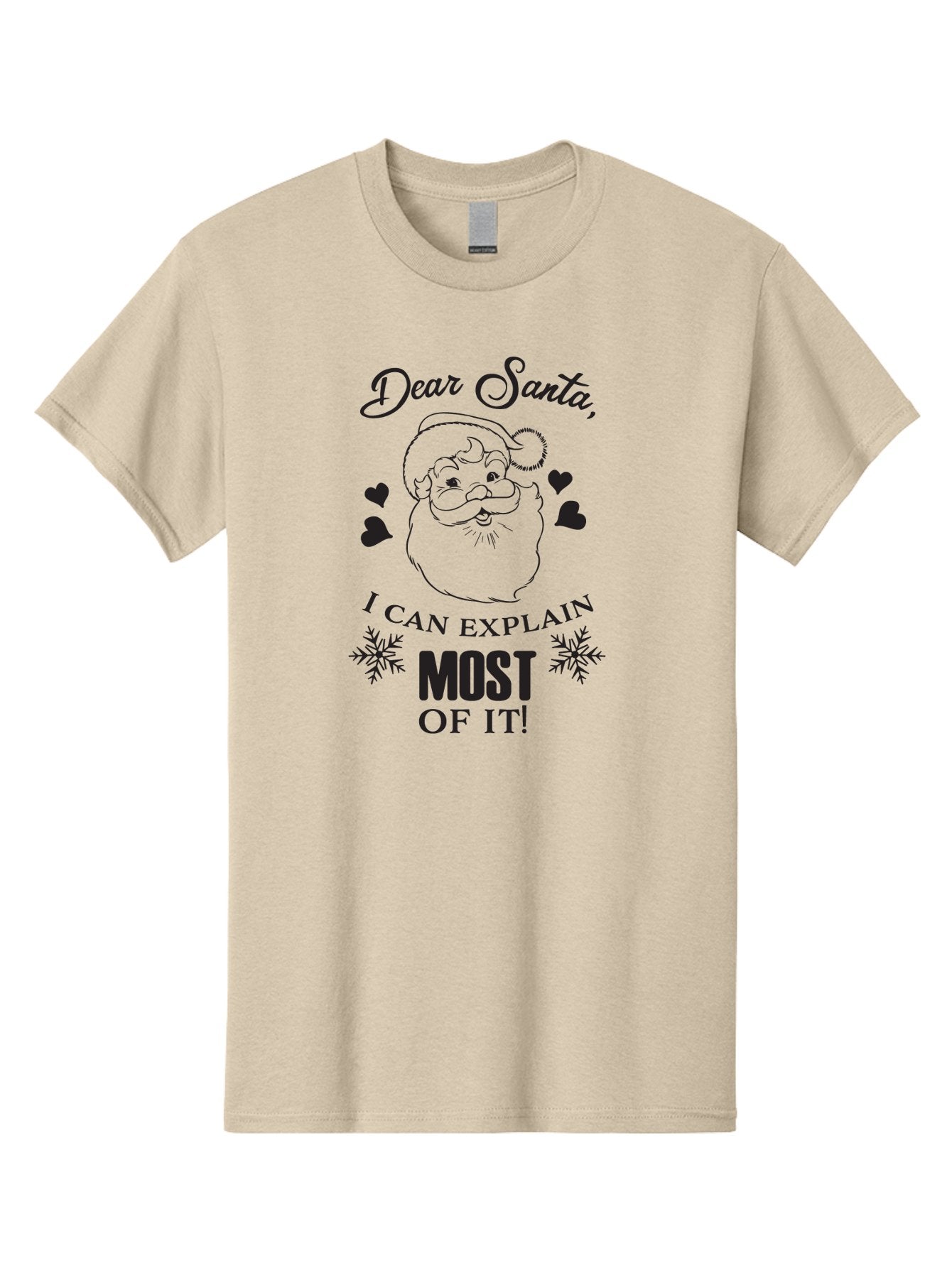 Dear-Santa-I-Can-Explain Men'S Graphic Tee, 100% Cotton, Comfortable Casual Summer Wear, Machine Washable, Humorous Santa Claus, Funny Christmas Quote, Dear Santa I Can Explain Most Of It, Christmas Humor, Holiday Joke, Santa Illustration, Aac630 13