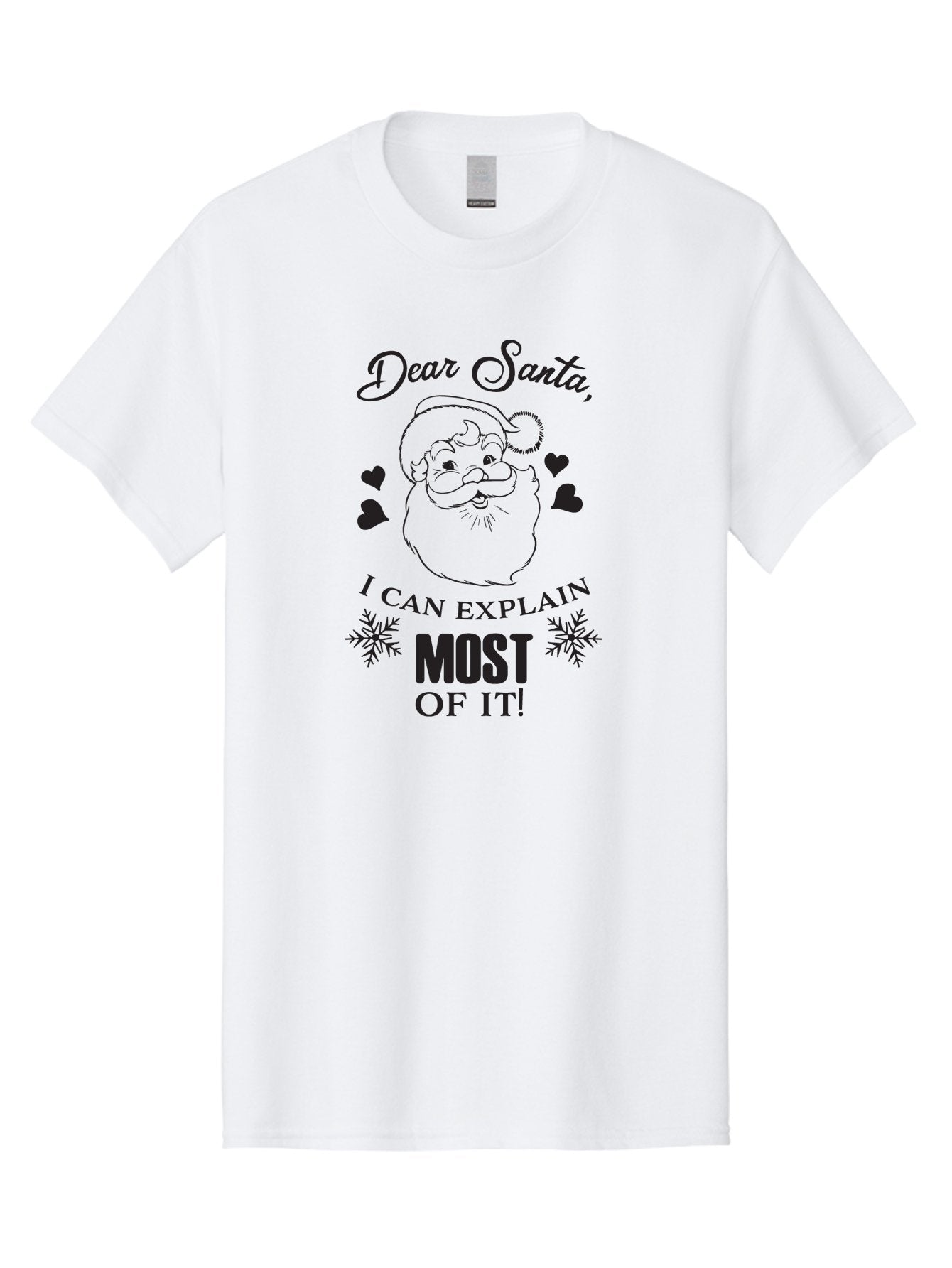 Dear-Santa-I-Can-Explain Men'S Graphic Tee, 100% Cotton, Comfortable Casual Summer Wear, Machine Washable, Humorous Santa Claus, Funny Christmas Quote, Dear Santa I Can Explain Most Of It, Christmas Humor, Holiday Joke, Santa Illustration, Aac630 15