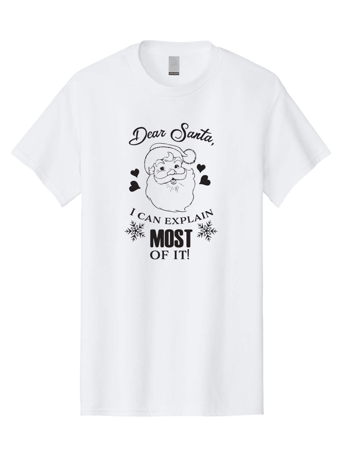 Dear-Santa-I-Can-Explain Men'S Graphic Tee, 100% Cotton, Comfortable Casual Summer Wear, Machine Washable, Humorous Santa Claus, Funny Christmas Quote, Dear Santa I Can Explain Most Of It, Christmas Humor, Holiday Joke, Santa Illustration, Aac630
