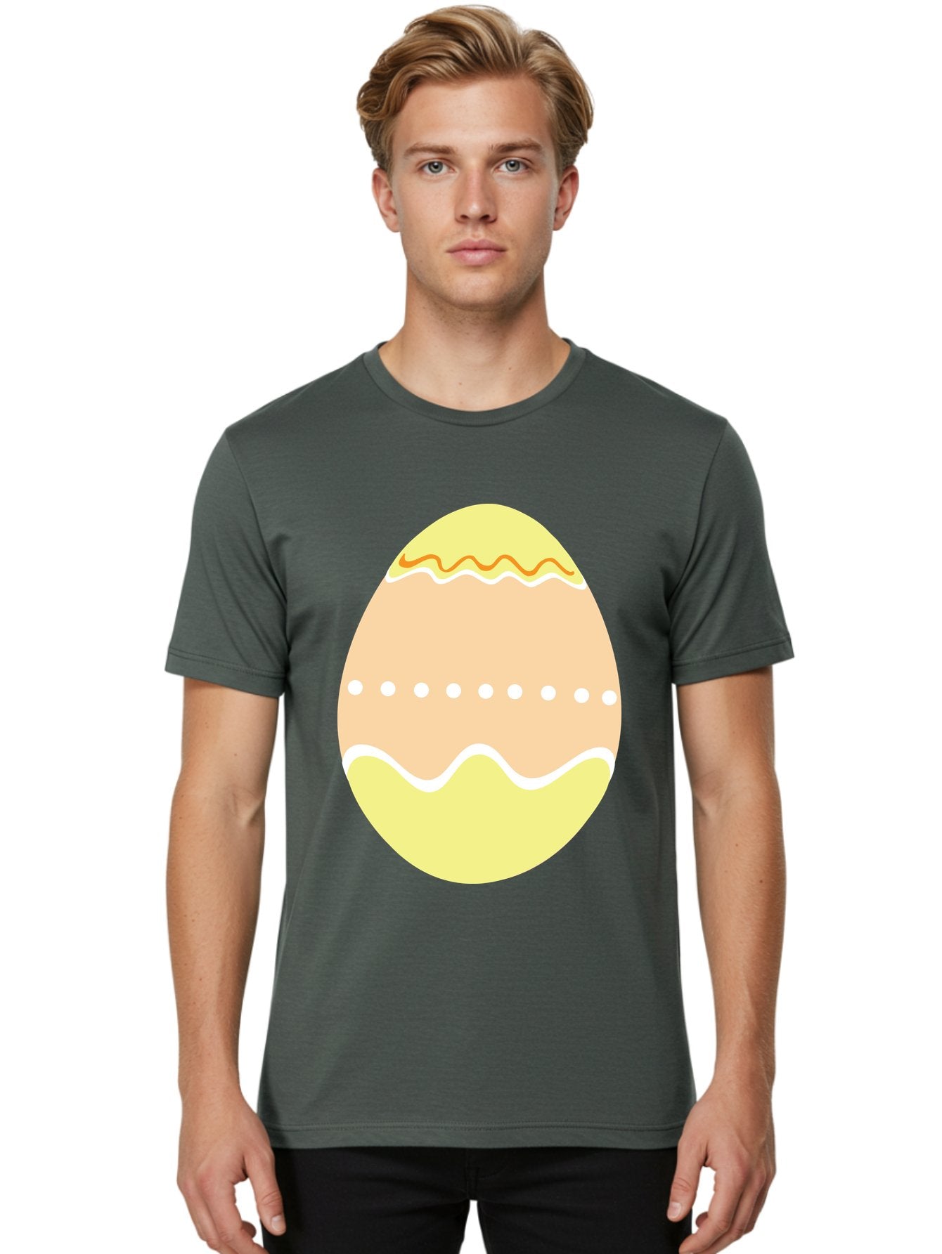 Decorated-Easter-Egg-2 Men'S Graphic Tee, 100% Cotton, Comfortable Casual Summer Wear, Machine Washable, Easter Egg, Decorated Egg, Spring Theme, Vibrant Colors, Wavy Lines, Dotted Pattern, Festive Design, Pastel Colors, Holiday Decoration, Aac633 20