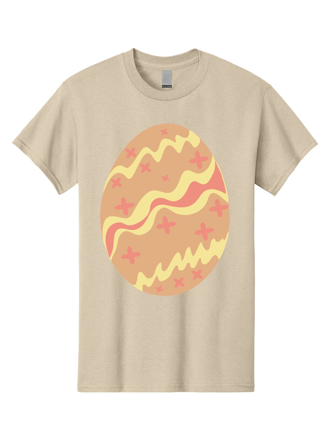 Decorated-Easter-Egg Men'S Graphic Tee, 100% Cotton, Comfortable Casual Summer Wear, Machine Washable, Easter Egg, Decorated Egg, Pastel Colors, Pink And Yellow Design, Cross Patterns, Wavy Lines, Spring Theme, Easter Decoration, Festive Egg Aac634 10