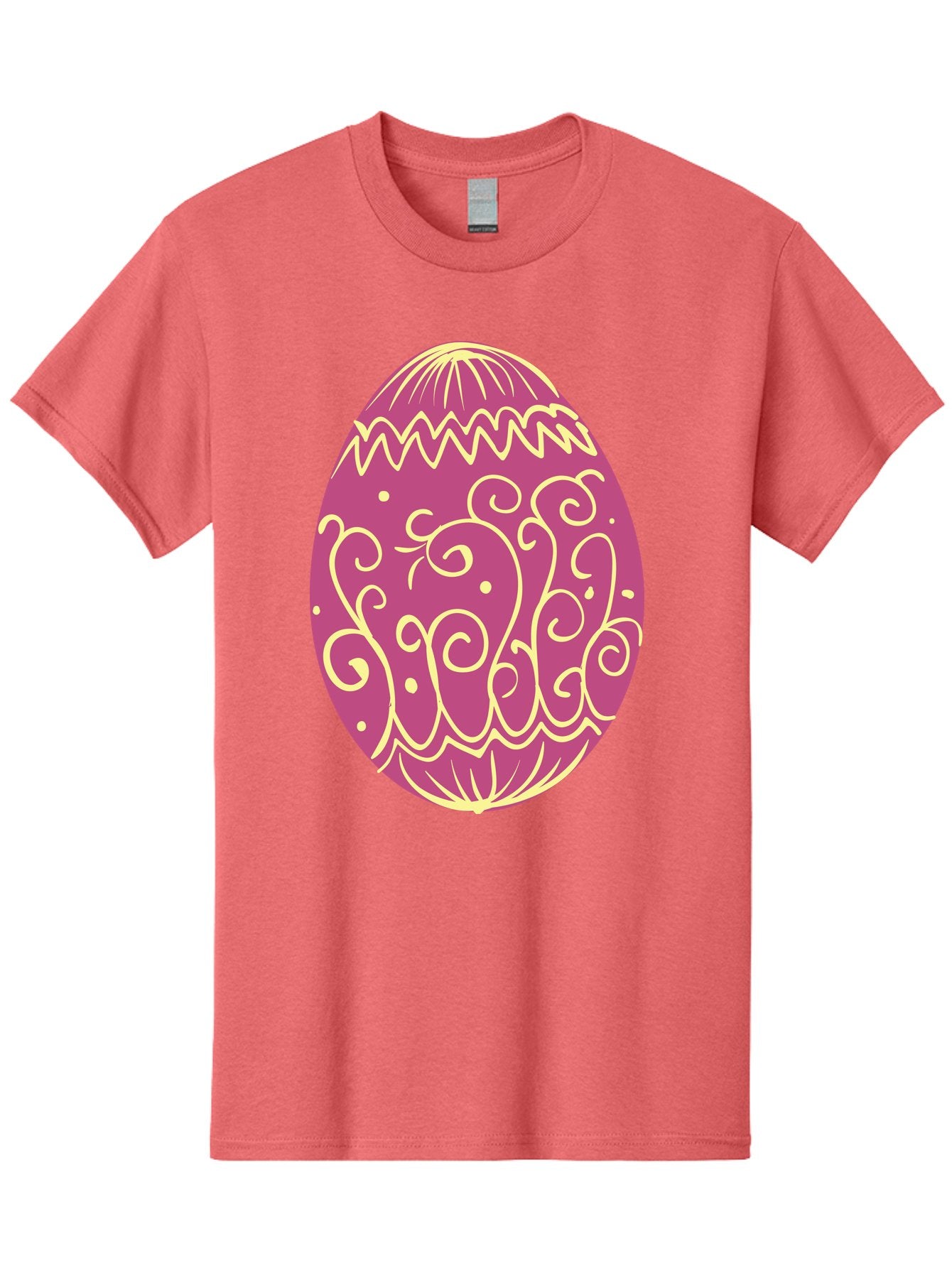 Decorated-Egg Men'S Graphic Tee, 100% Cotton, Comfortable Casual Summer Wear, Machine Washable, Decorated Easter Egg, Purple And Gold, Intricate Designs, Swirling Patterns, Festive Colors, Easter Celebration, Spring Decoration, Ornate Egg Aac635