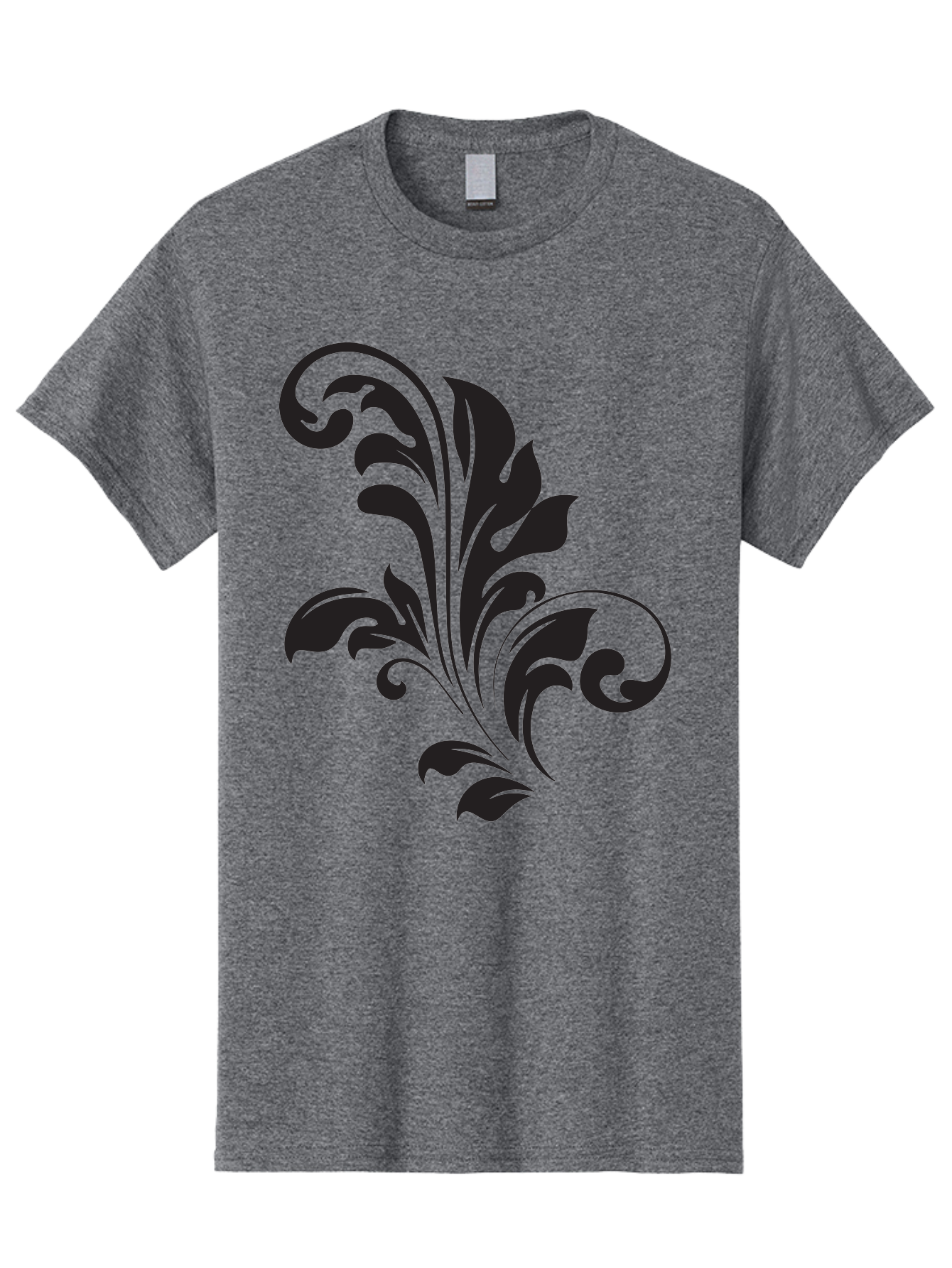 Decorative-Leaf-Pattern Men'S Graphic Tee, 100% Cotton, Comfortable Casual Summer Wear, Machine Washable, Floral Pattern, Leaf Design, Luxury Decor, Elegant Motifs, Intricate Details, Ornate Style, Classic Design Elements, Decorative Art Aac636 17