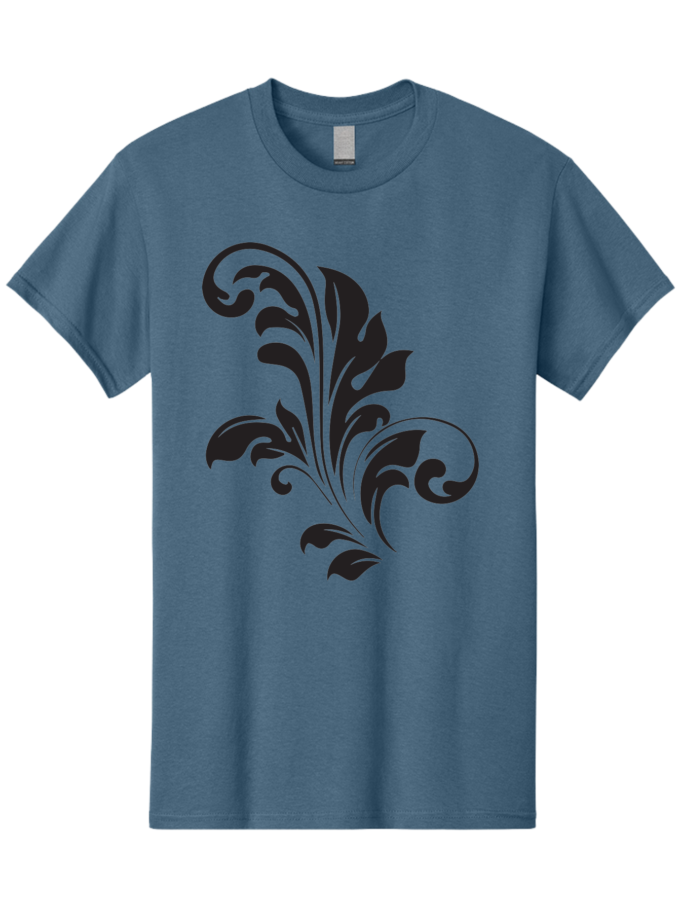 Decorative-Leaf-Pattern Men'S Graphic Tee, 100% Cotton, Comfortable Casual Summer Wear, Machine Washable, Floral Pattern, Leaf Design, Luxury Decor, Elegant Motifs, Intricate Details, Ornate Style, Classic Design Elements, Decorative Art Aac636 21