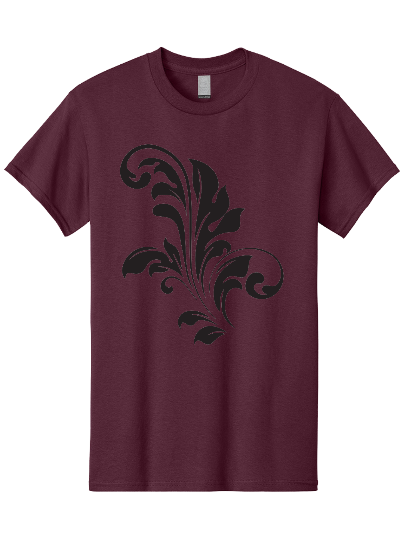 Decorative-Leaf-Pattern Men'S Graphic Tee, 100% Cotton, Comfortable Casual Summer Wear, Machine Washable, Floral Pattern, Leaf Design, Luxury Decor, Elegant Motifs, Intricate Details, Ornate Style, Classic Design Elements, Decorative Art Aac636