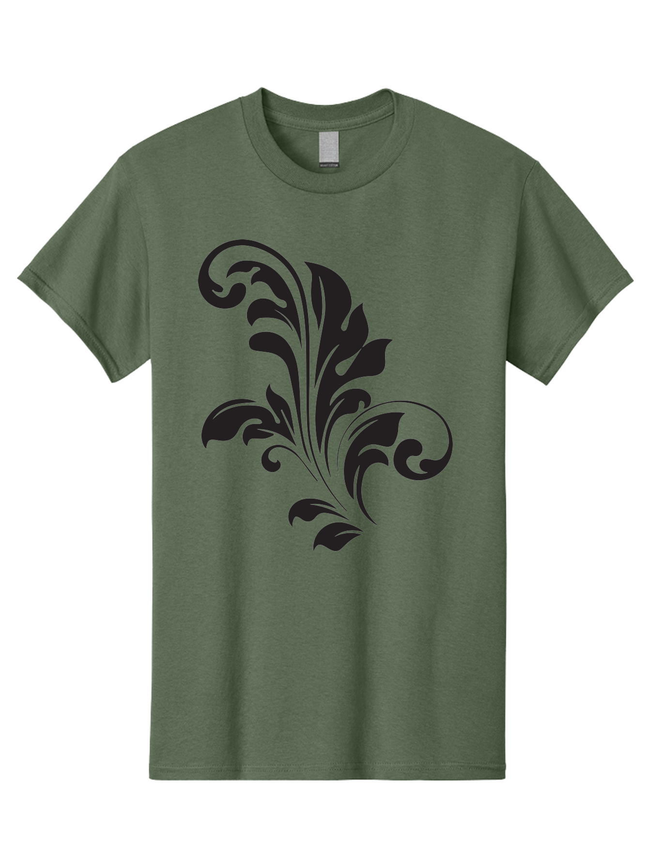 Decorative-Leaf-Pattern Men'S Graphic Tee, 100% Cotton, Comfortable Casual Summer Wear, Machine Washable, Floral Pattern, Leaf Design, Luxury Decor, Elegant Motifs, Intricate Details, Ornate Style, Classic Design Elements, Decorative Art Aac636 19