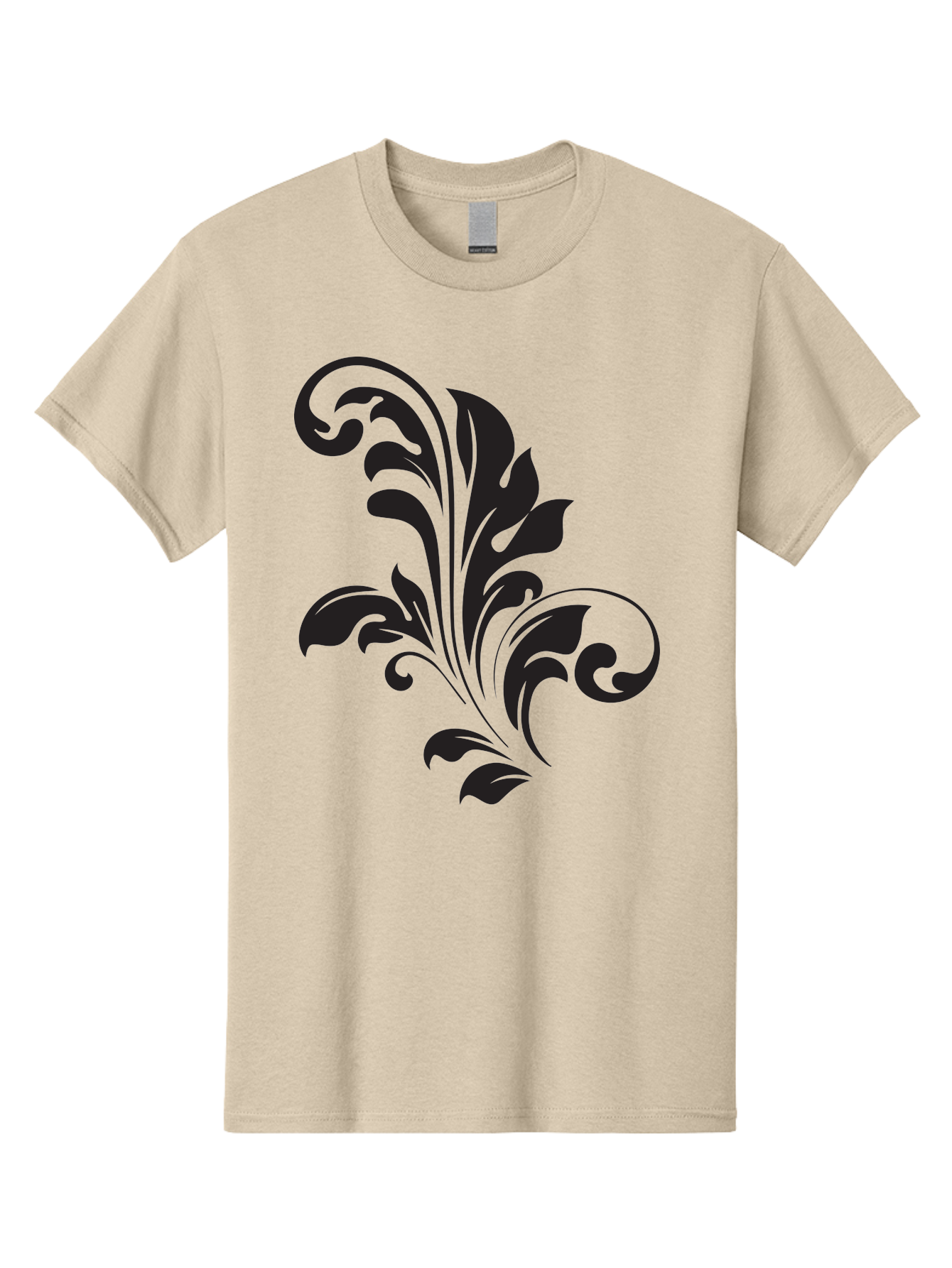 Decorative-Leaf-Pattern Men'S Graphic Tee, 100% Cotton, Comfortable Casual Summer Wear, Machine Washable, Floral Pattern, Leaf Design, Luxury Decor, Elegant Motifs, Intricate Details, Ornate Style, Classic Design Elements, Decorative Art Aac636 9