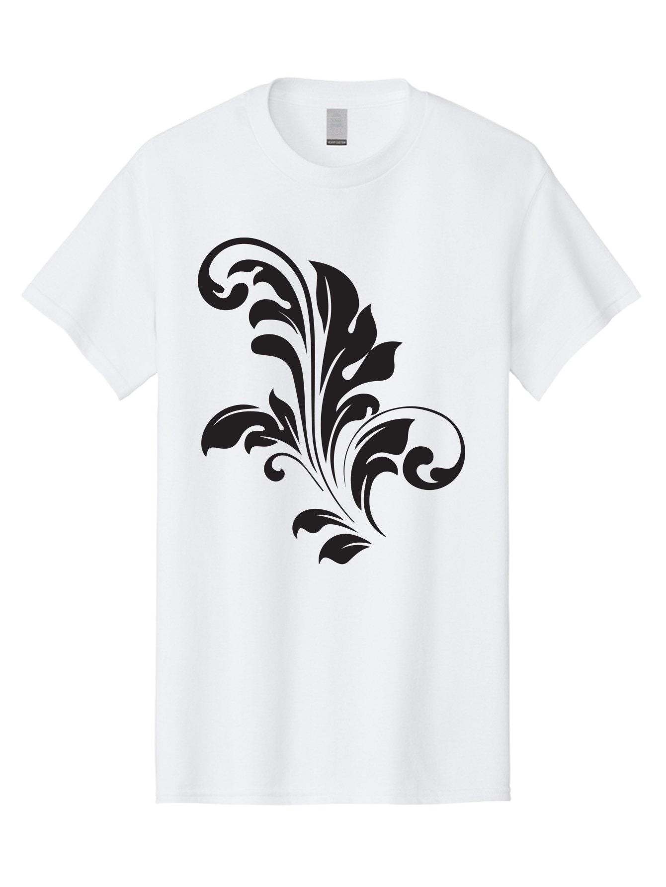 Decorative-Leaf-Pattern Men'S Graphic Tee, 100% Cotton, Comfortable Casual Summer Wear, Machine Washable, Floral Pattern, Leaf Design, Luxury Decor, Elegant Motifs, Intricate Details, Ornate Style, Classic Design Elements, Decorative Art Aac636 5