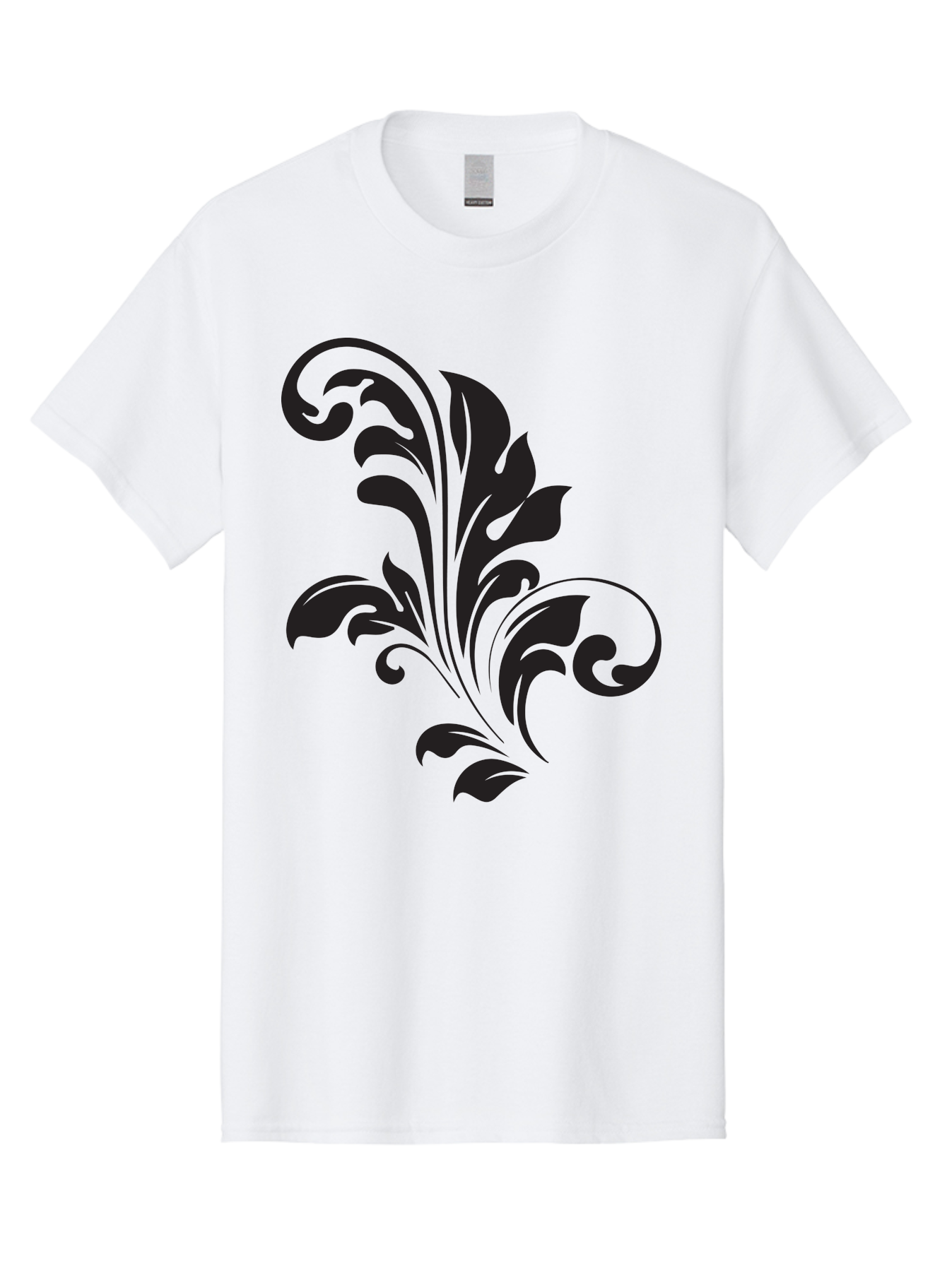 Decorative-Leaf-Pattern Men'S Graphic Tee, 100% Cotton, Comfortable Casual Summer Wear, Machine Washable, Floral Pattern, Leaf Design, Luxury Decor, Elegant Motifs, Intricate Details, Ornate Style, Classic Design Elements, Decorative Art Aac636 15