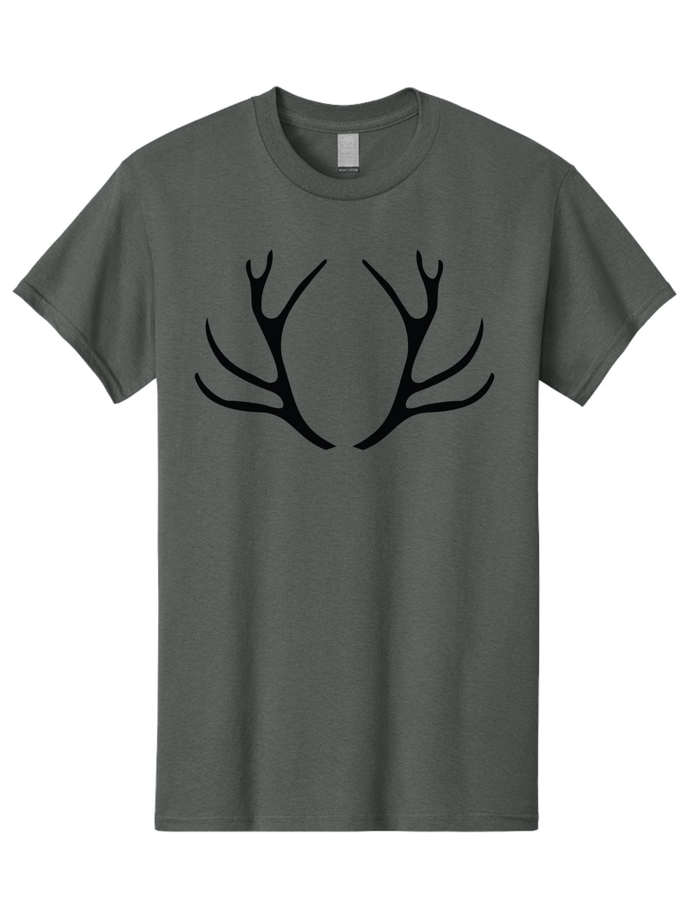 Deer-Antlers Men'S Graphic Tee, 100% Cotton, Comfortable Casual Summer Wear, Machine Washable, Deer Antlers, Wildlife, Hunting, Outdoors, Nature, Symbolism, Majestic Horns, Animal Features, Graphic Design, Minimalist Silhouette Aac639 5