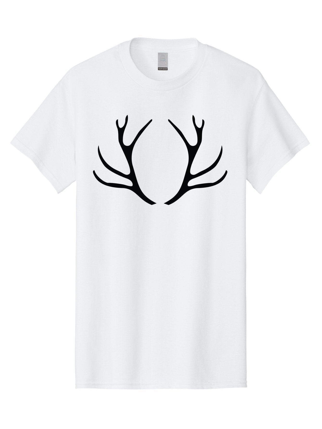 Deer-Antlers Men'S Graphic Tee, 100% Cotton, Comfortable Casual Summer Wear, Machine Washable, Deer Antlers, Wildlife, Hunting, Outdoors, Nature, Symbolism, Majestic Horns, Animal Features, Graphic Design, Minimalist Silhouette Aac639 15