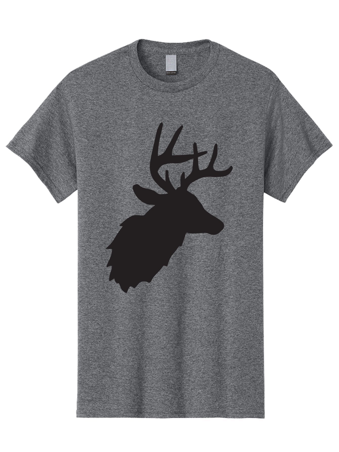 Deer-Head-Silhouette Men'S Graphic Tee, 100% Cotton, Comfortable Casual Summer Wear, Machine Washable, Elk Silhouette, Wildlife Art, Majestic Animal, Forest Creature, Hunting Symbol, Nature Icon, Graphic Design, Simple Illustration, Aac641 6