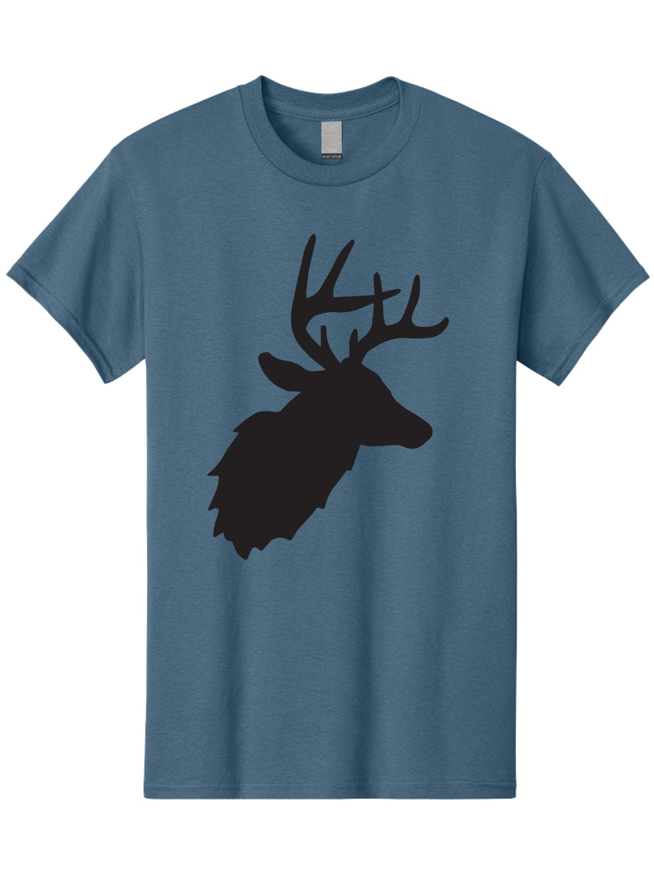 Deer-Head-Silhouette Men'S Graphic Tee, 100% Cotton, Comfortable Casual Summer Wear, Machine Washable, Elk Silhouette, Wildlife Art, Majestic Animal, Forest Creature, Hunting Symbol, Nature Icon, Graphic Design, Simple Illustration, Aac641 11