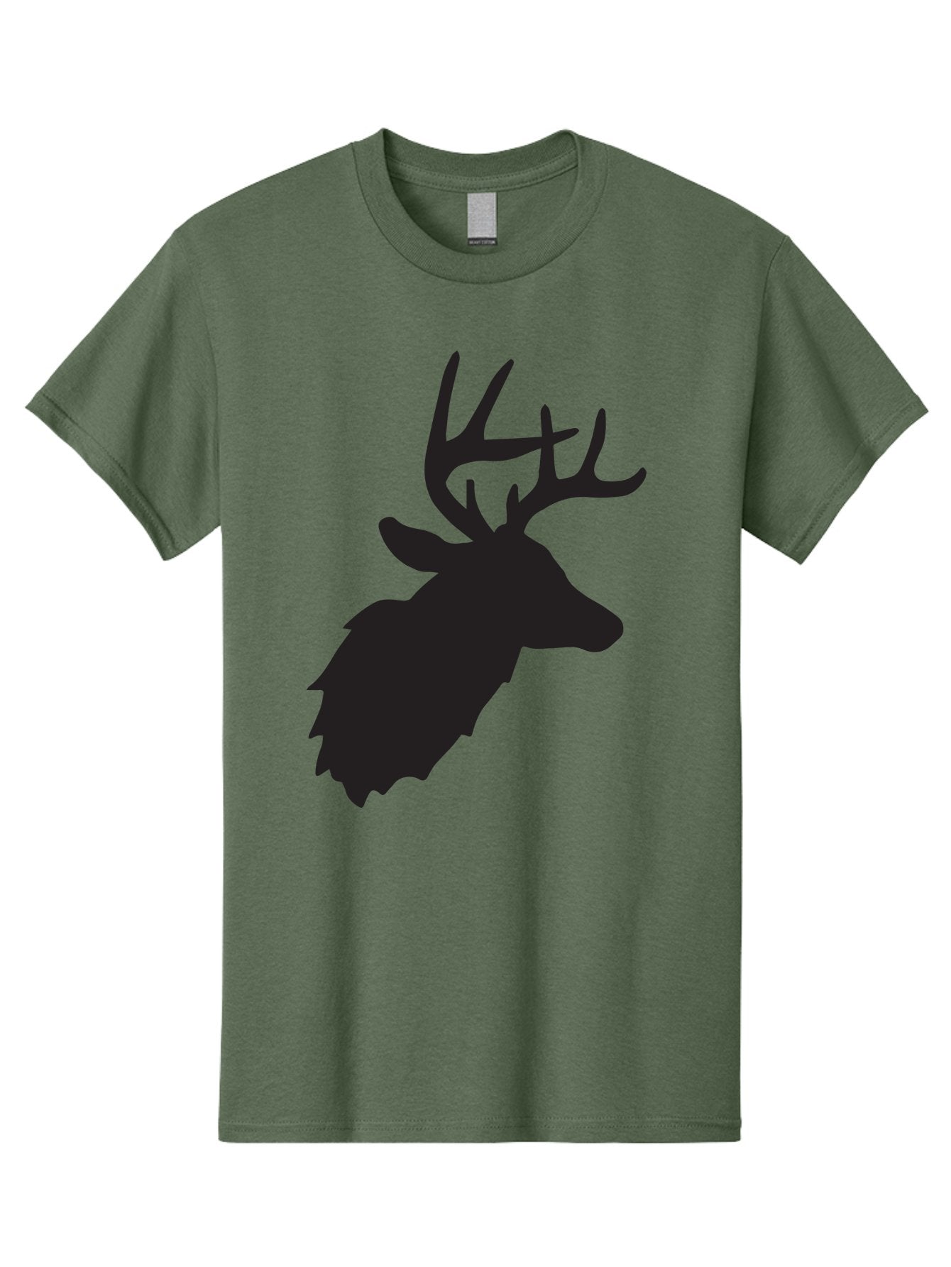 Deer-Head-Silhouette Men'S Graphic Tee, 100% Cotton, Comfortable Casual Summer Wear, Machine Washable, Elk Silhouette, Wildlife Art, Majestic Animal, Forest Creature, Hunting Symbol, Nature Icon, Graphic Design, Simple Illustration, Aac641 10