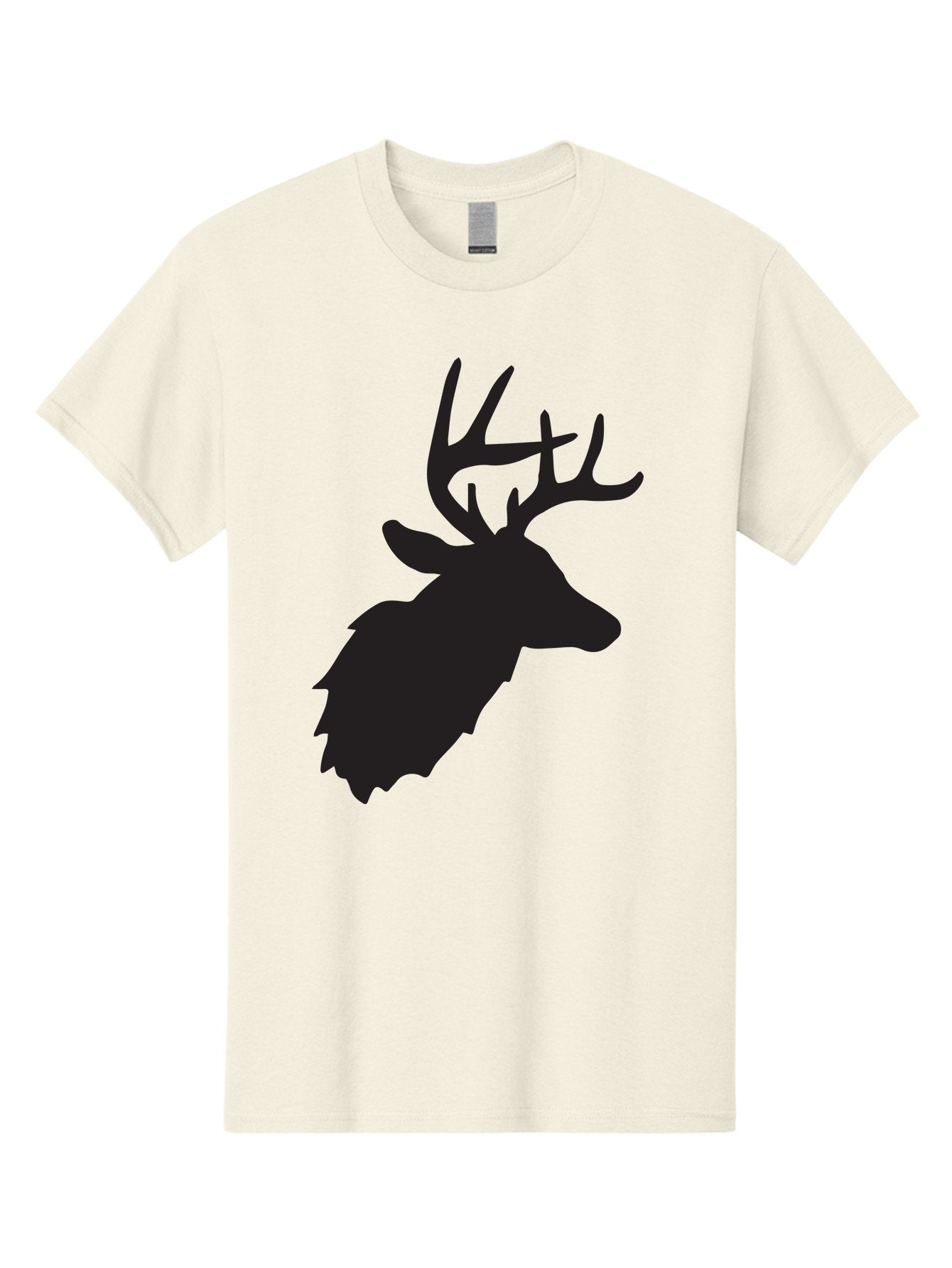 Deer-Head-Silhouette Men'S Graphic Tee, 100% Cotton, Comfortable Casual Summer Wear, Machine Washable, Elk Silhouette, Wildlife Art, Majestic Animal, Forest Creature, Hunting Symbol, Nature Icon, Graphic Design, Simple Illustration, Aac641 4