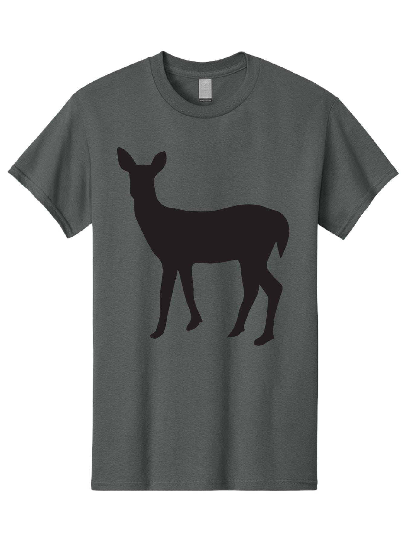 Deer-Silhouette-1 Men'S Graphic Tee, 100% Cotton, Comfortable Casual Summer Wear, Machine Washable, Deer Silhouette, Wildlife Graphic, Animal Shape, Simple Design, Minimalist Art, Forest Creature, Nature Icon Aac642 7
