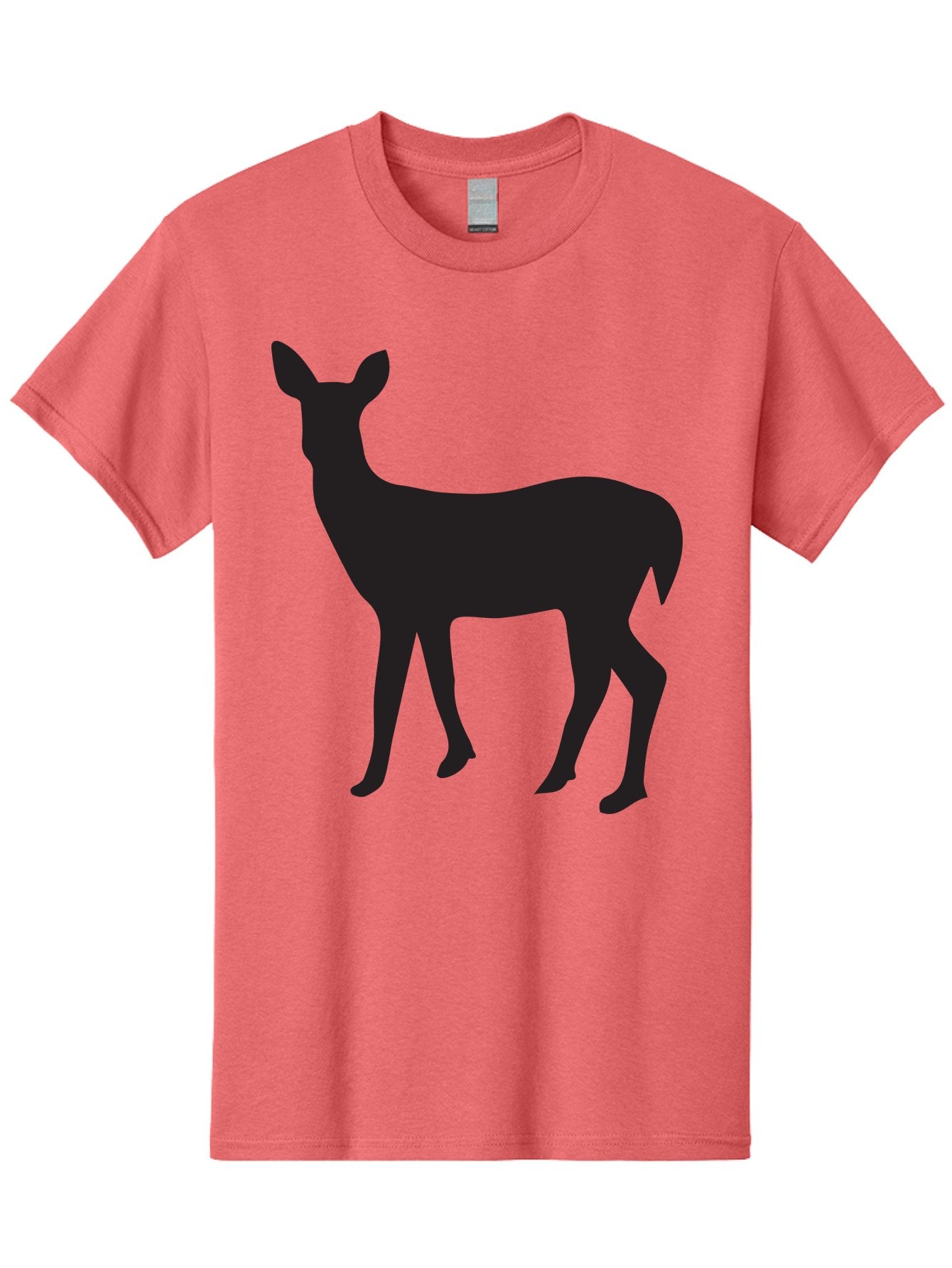 Deer-Silhouette-1 Men'S Graphic Tee, 100% Cotton, Comfortable Casual Summer Wear, Machine Washable, Deer Silhouette, Wildlife Graphic, Animal Shape, Simple Design, Minimalist Art, Forest Creature, Nature Icon Aac642 4