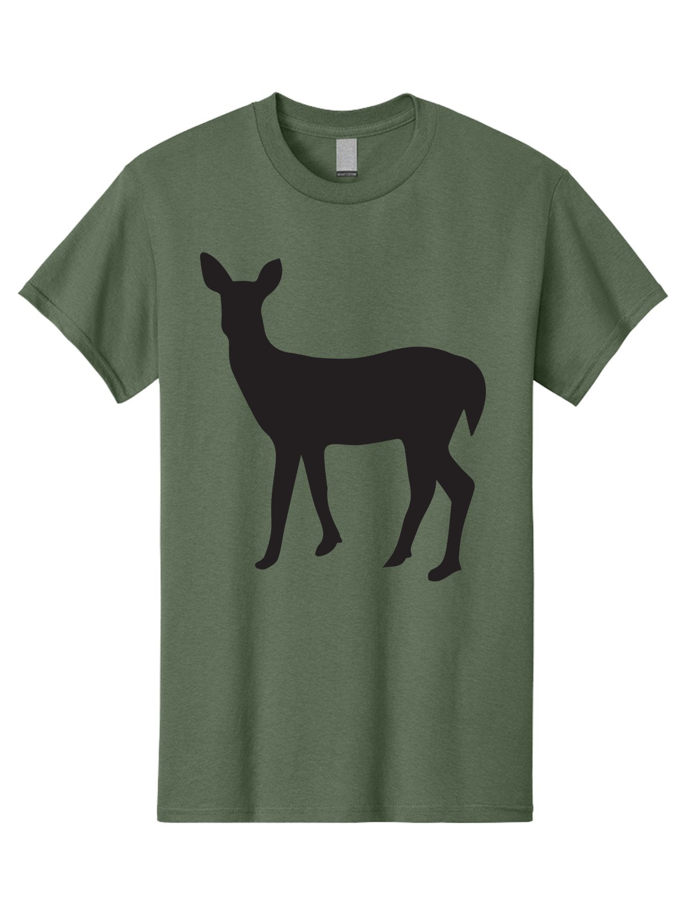 Deer-Silhouette-1 Men'S Graphic Tee, 100% Cotton, Comfortable Casual Summer Wear, Machine Washable, Deer Silhouette, Wildlife Graphic, Animal Shape, Simple Design, Minimalist Art, Forest Creature, Nature Icon Aac642 6