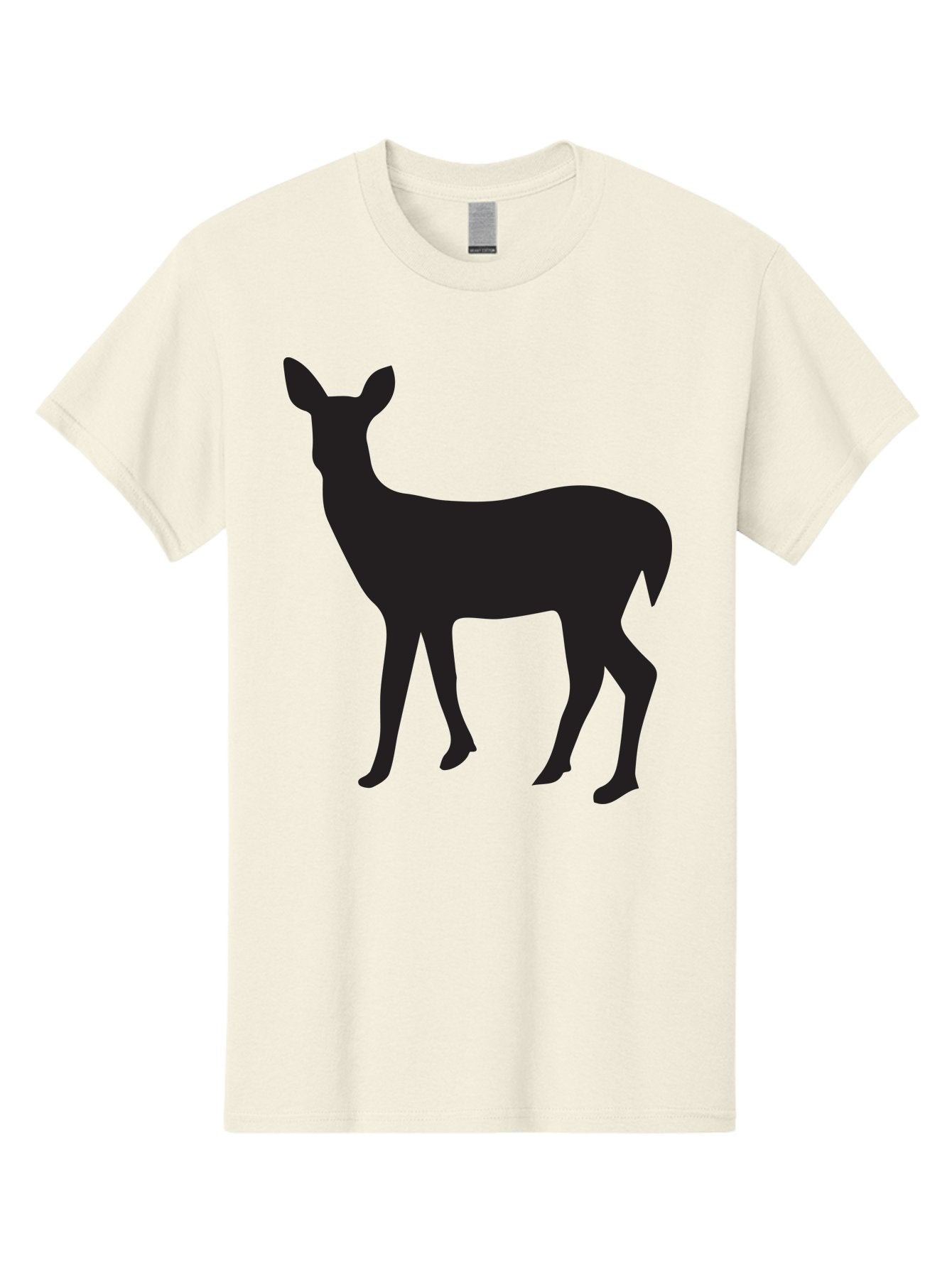 Deer-Silhouette-1 Men'S Graphic Tee, 100% Cotton, Comfortable Casual Summer Wear, Machine Washable, Deer Silhouette, Wildlife Graphic, Animal Shape, Simple Design, Minimalist Art, Forest Creature, Nature Icon Aac642