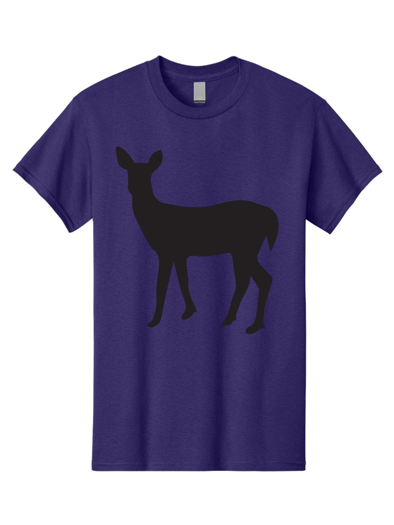 Deer-Silhouette-1 Men'S Graphic Tee, 100% Cotton, Comfortable Casual Summer Wear, Machine Washable, Deer Silhouette, Wildlife Graphic, Animal Shape, Simple Design, Minimalist Art, Forest Creature, Nature Icon Aac642 15
