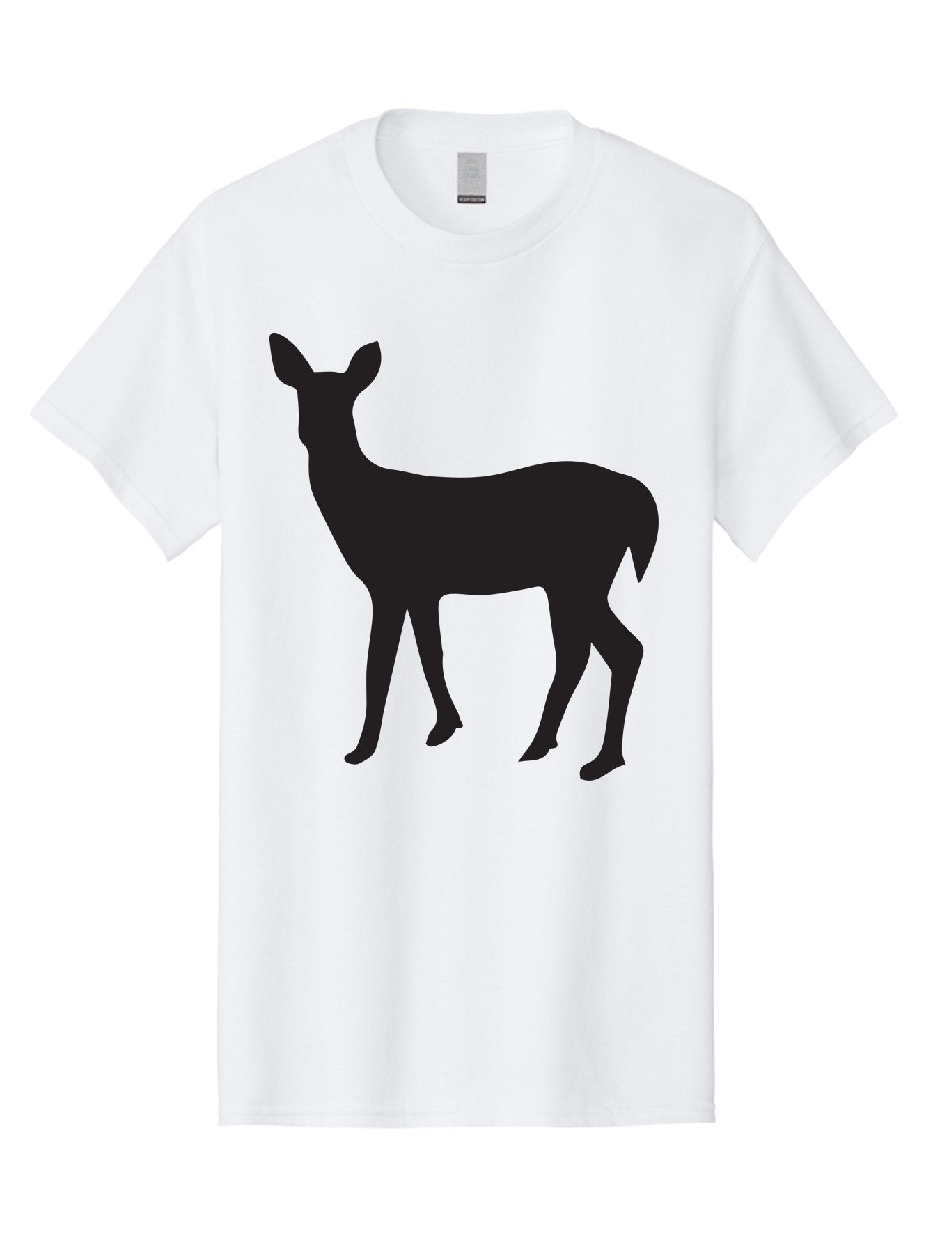 Deer-Silhouette-1 Men'S Graphic Tee, 100% Cotton, Comfortable Casual Summer Wear, Machine Washable, Deer Silhouette, Wildlife Graphic, Animal Shape, Simple Design, Minimalist Art, Forest Creature, Nature Icon Aac642 9